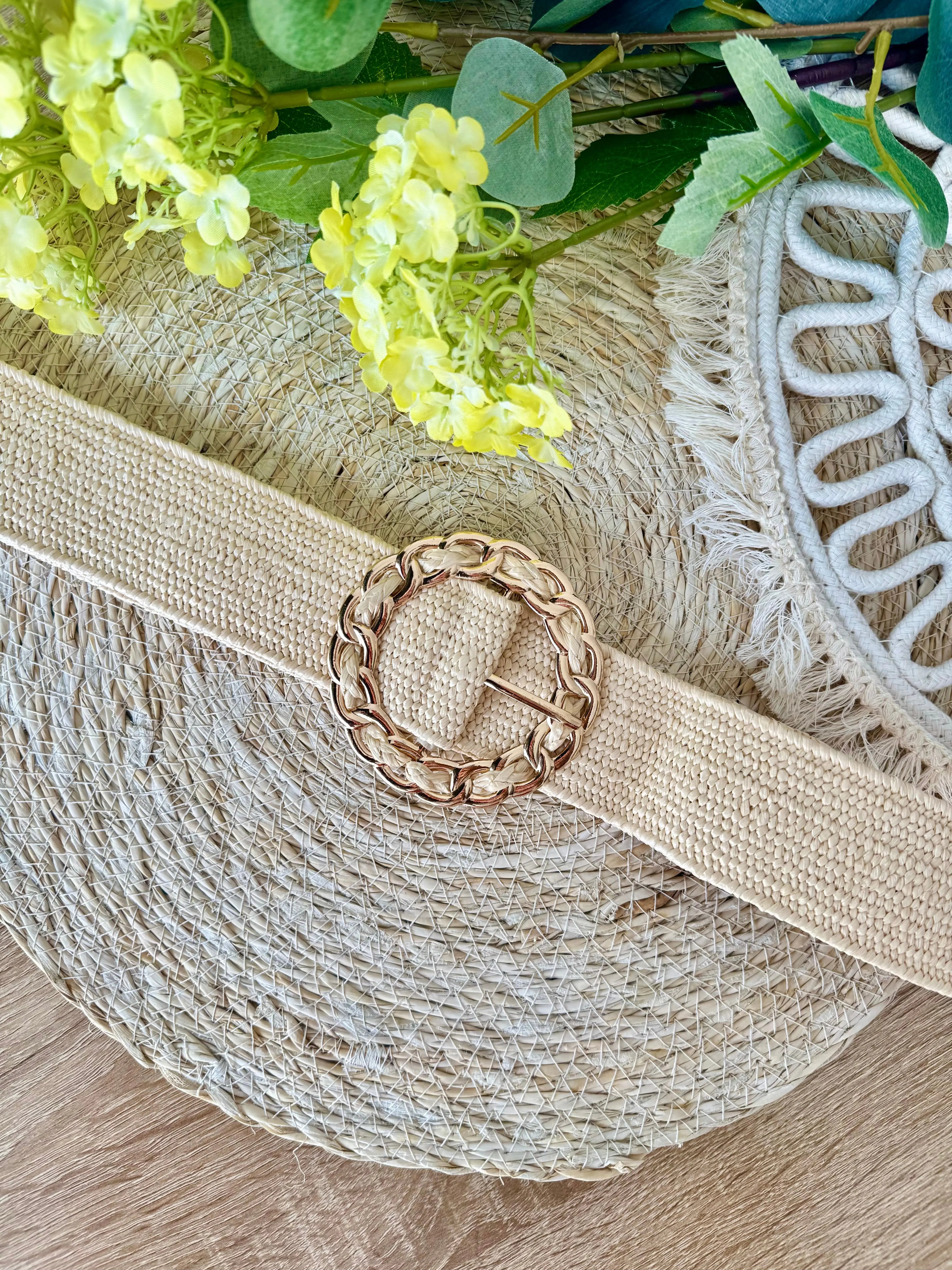 Ceinture beige et dorée DS.Sélection