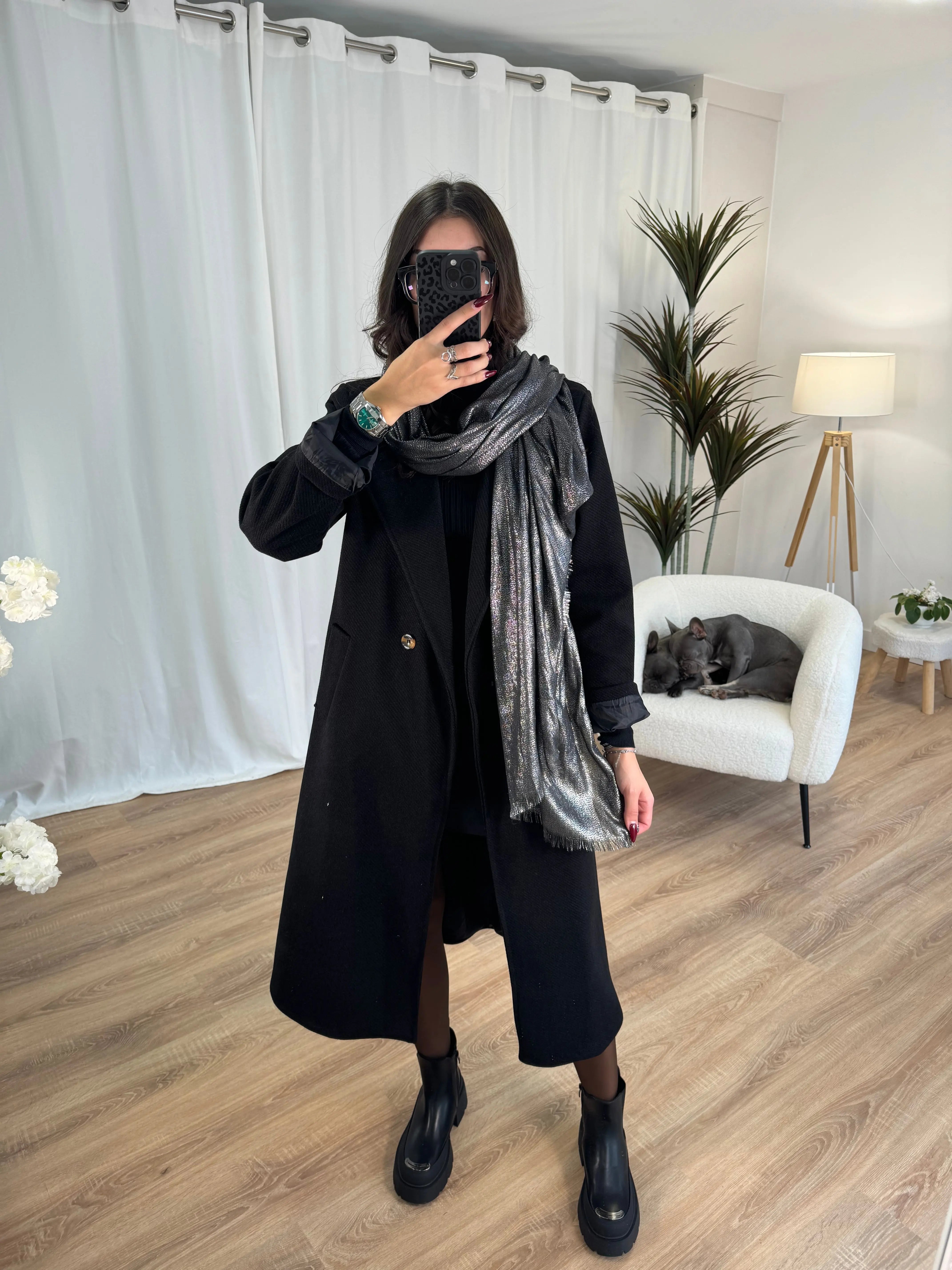 Foulard noir argenté DS.Sélection