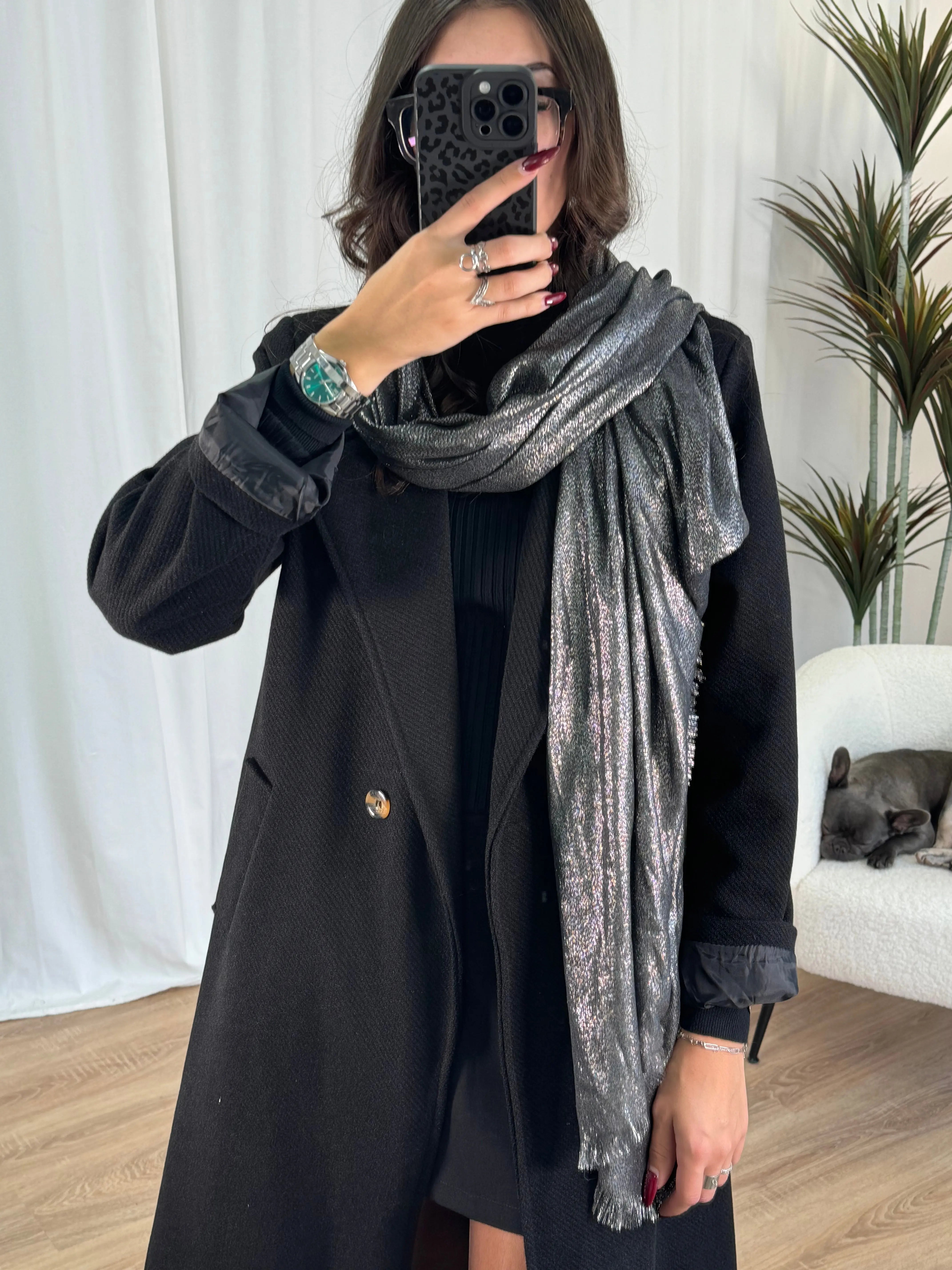 Foulard noir argenté DS.Sélection