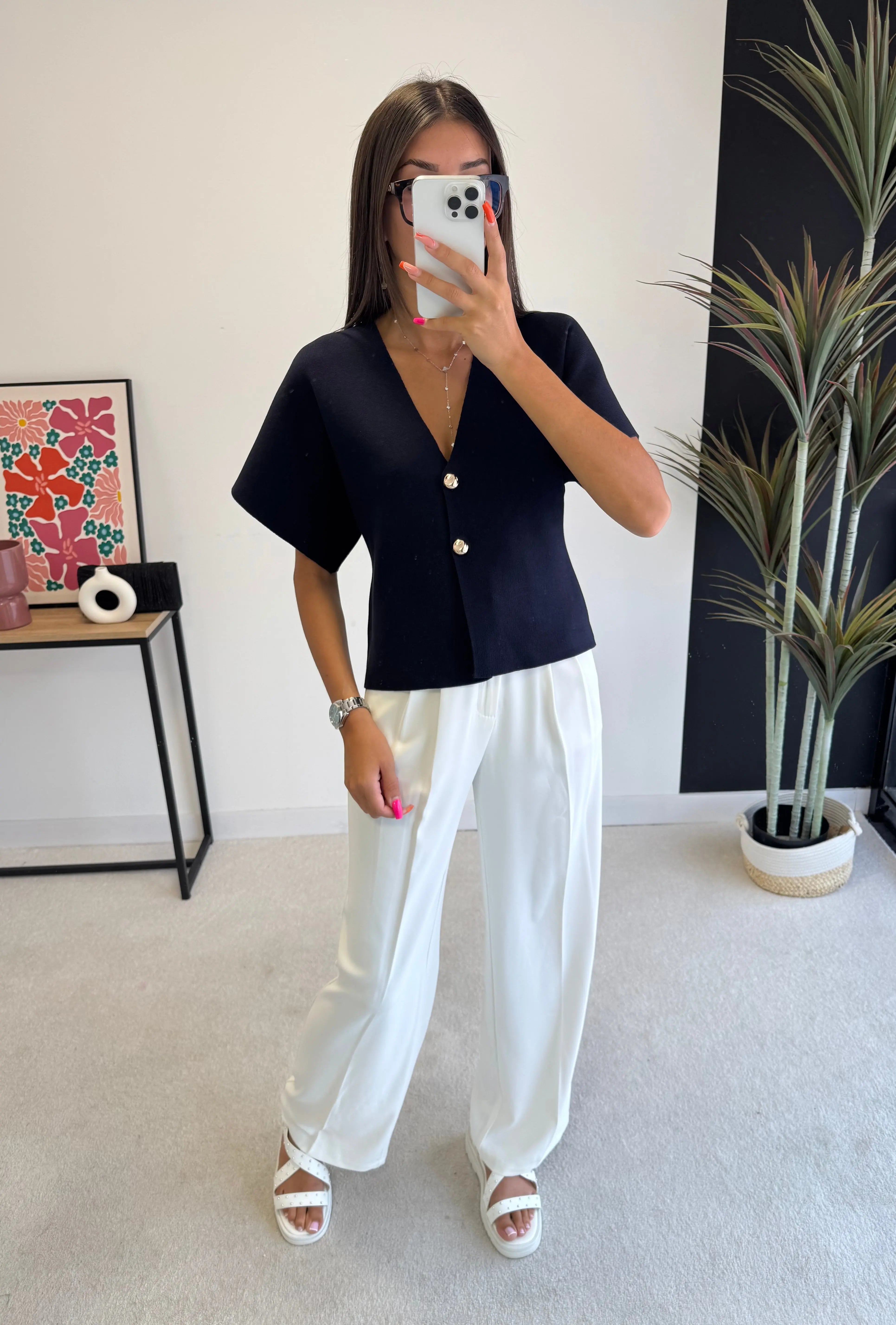 Gilet à boutons bleu marine DS.Sélection