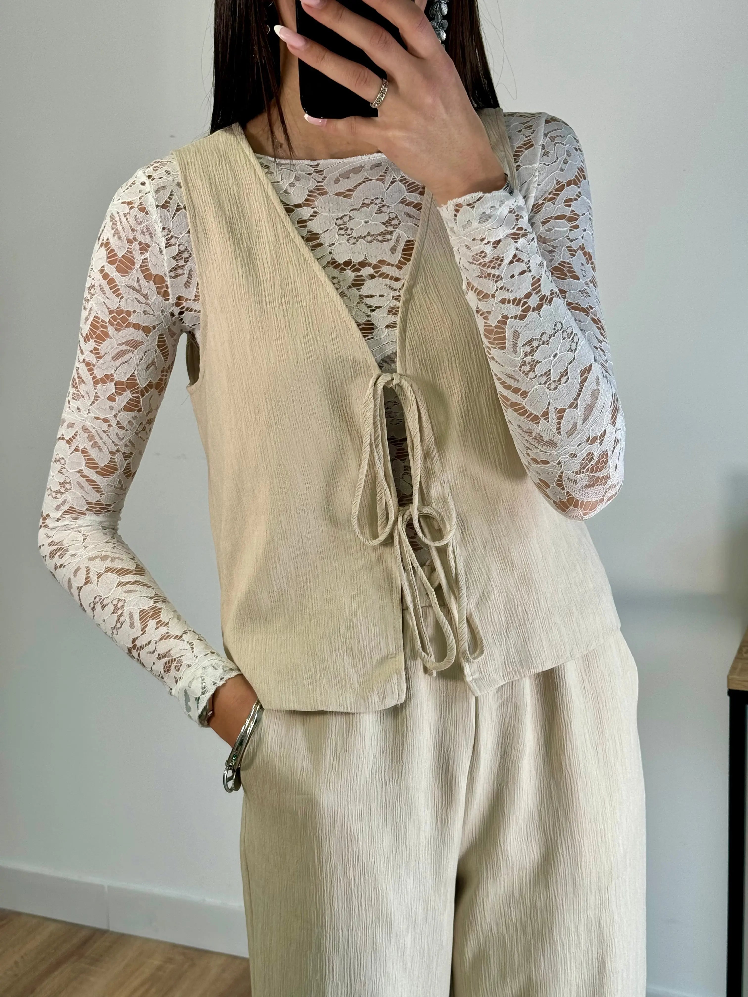 Gilet sans manches à noeuds DS.Sélection