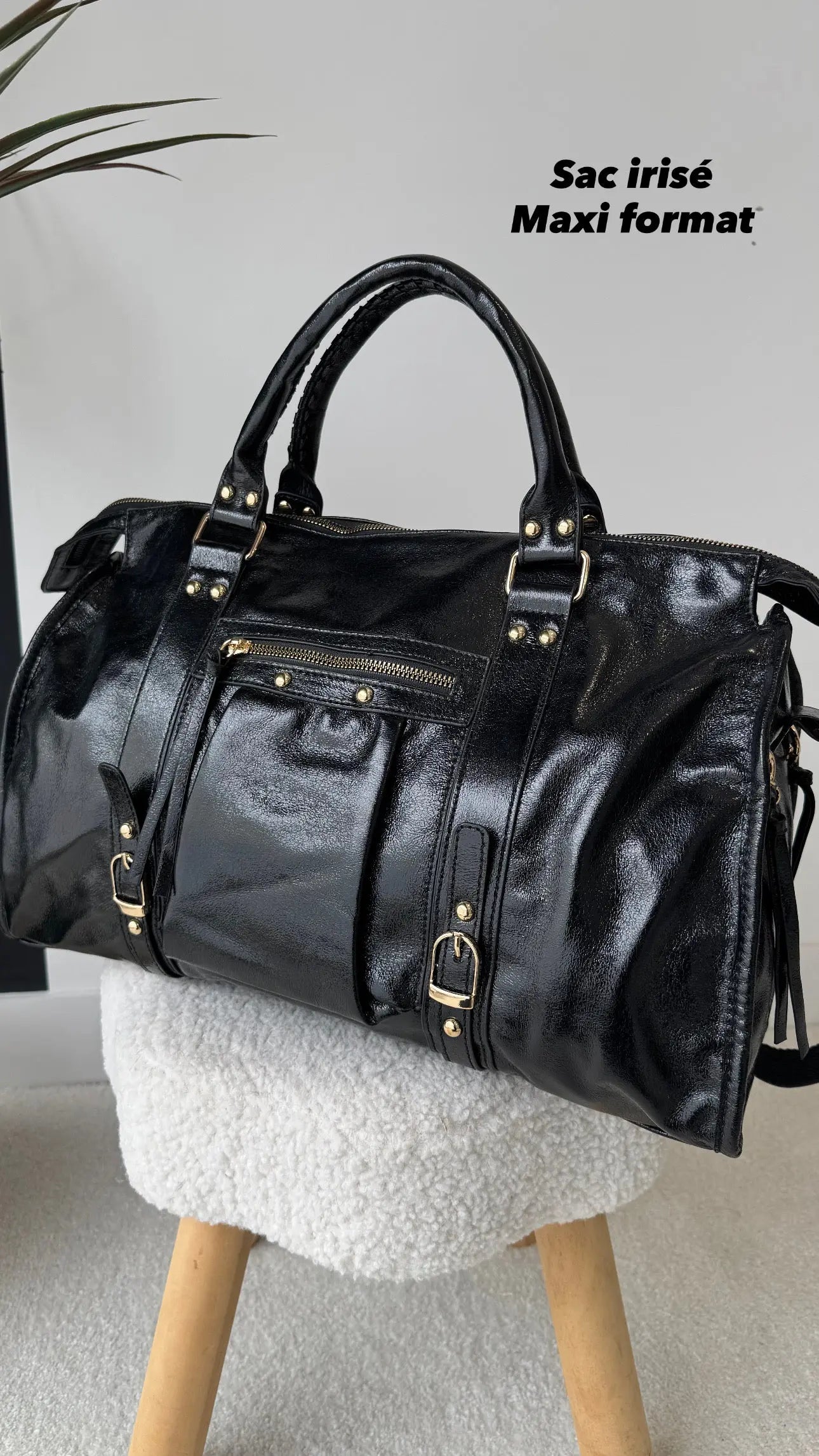 Grand sac irisé noir DS.Sélection