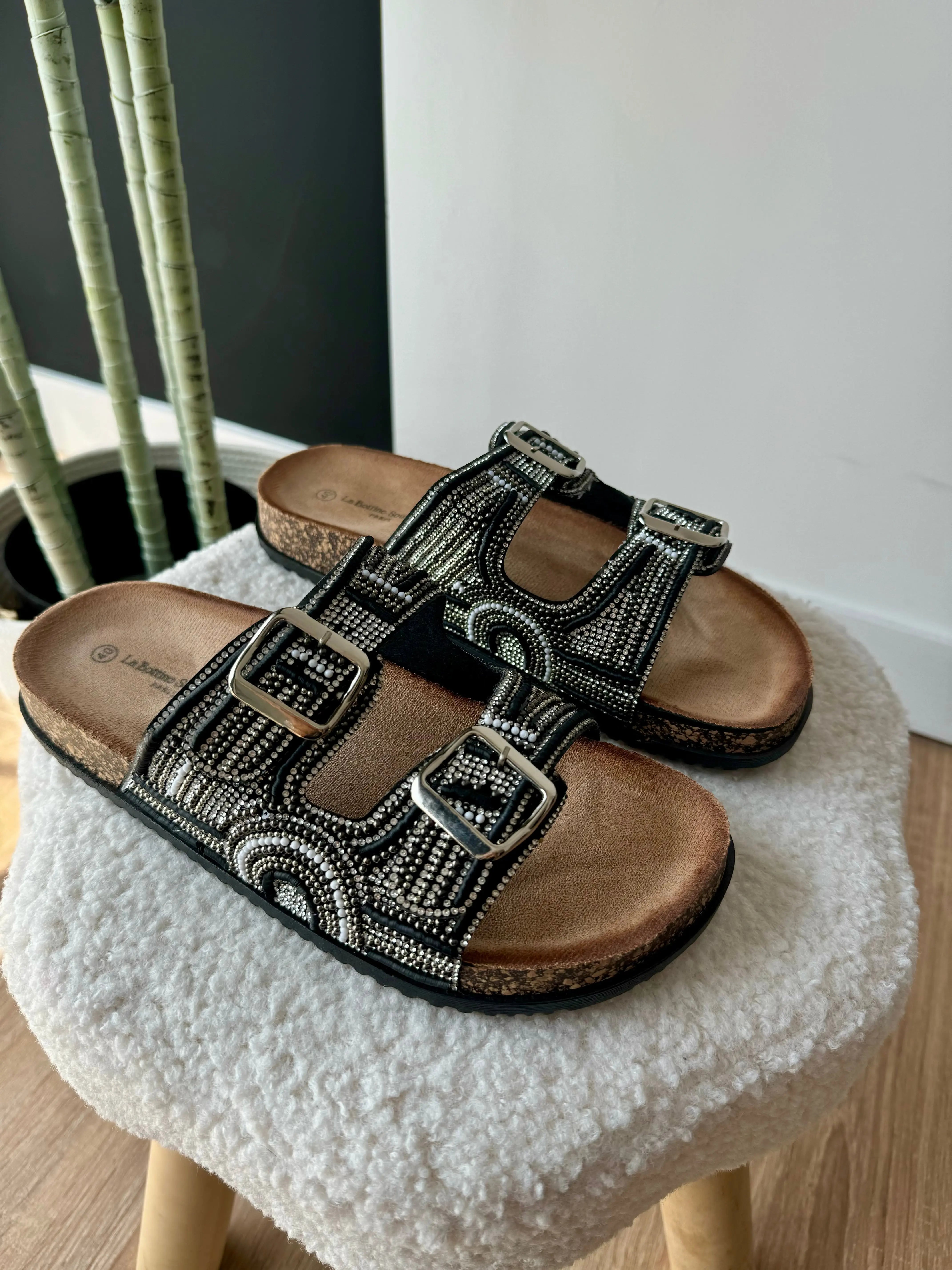 Mules à strass argenté DS.Sélection