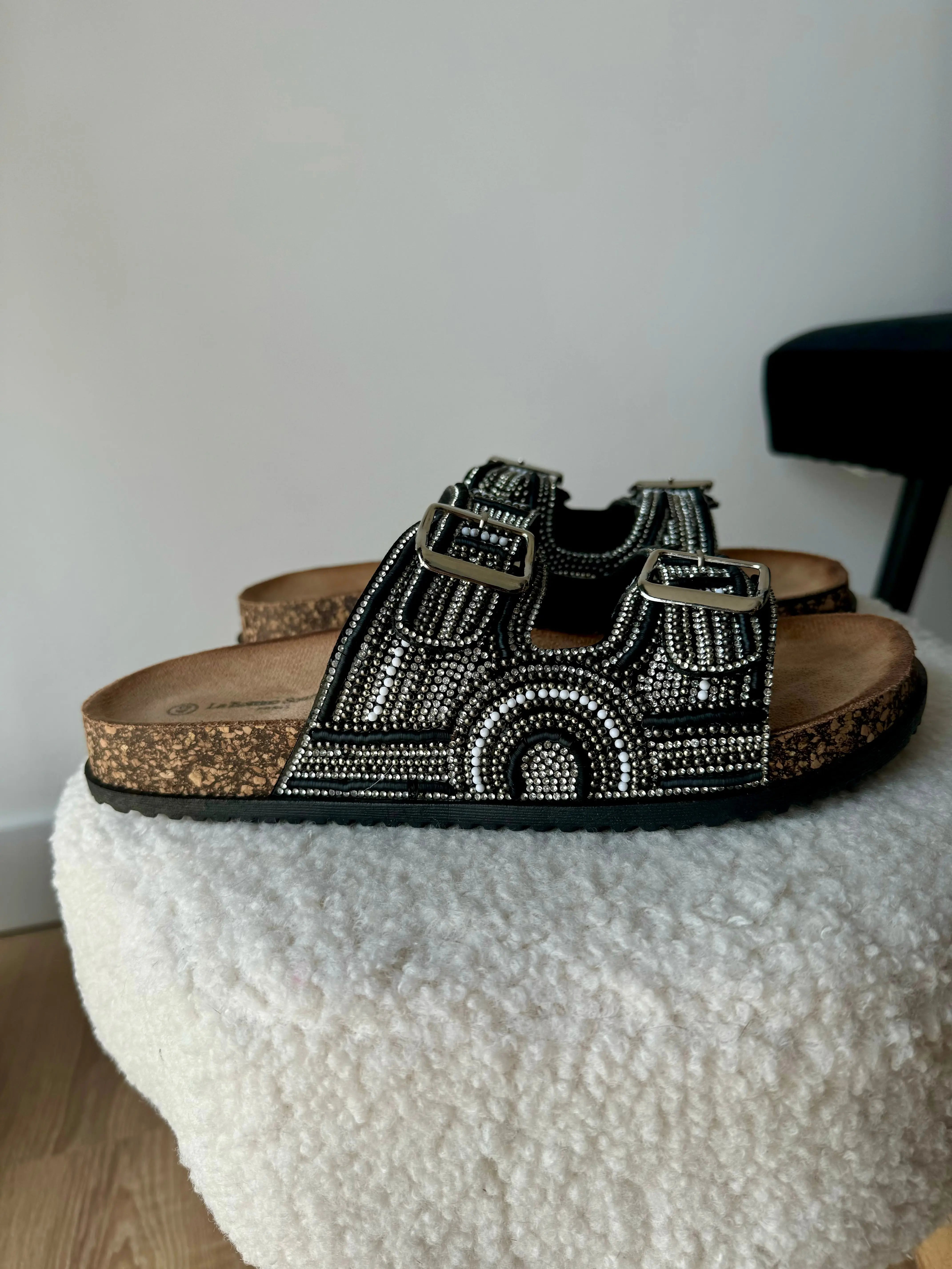 Mules à strass argenté DS.Sélection
