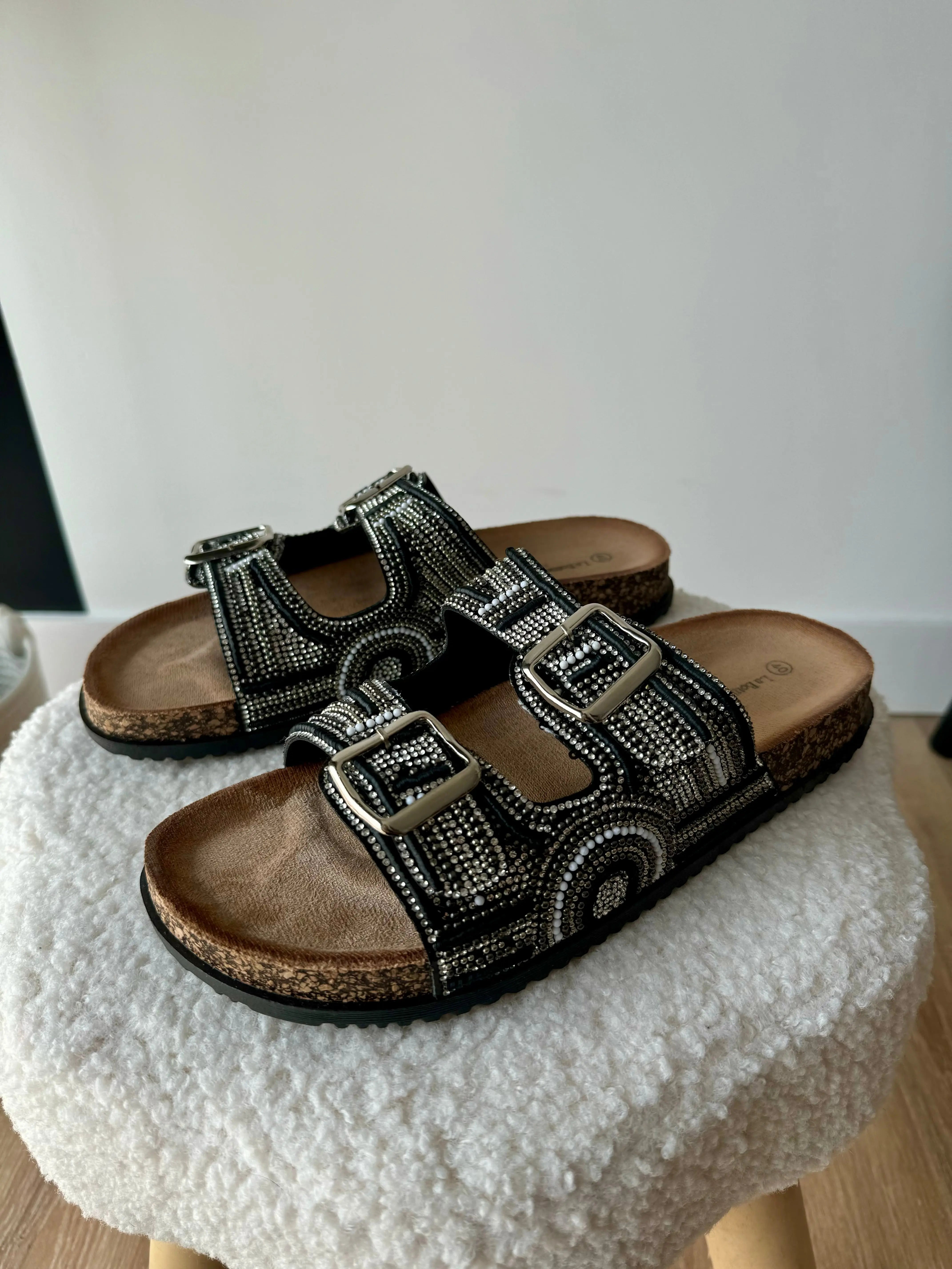 Mules à strass argenté DS.Sélection