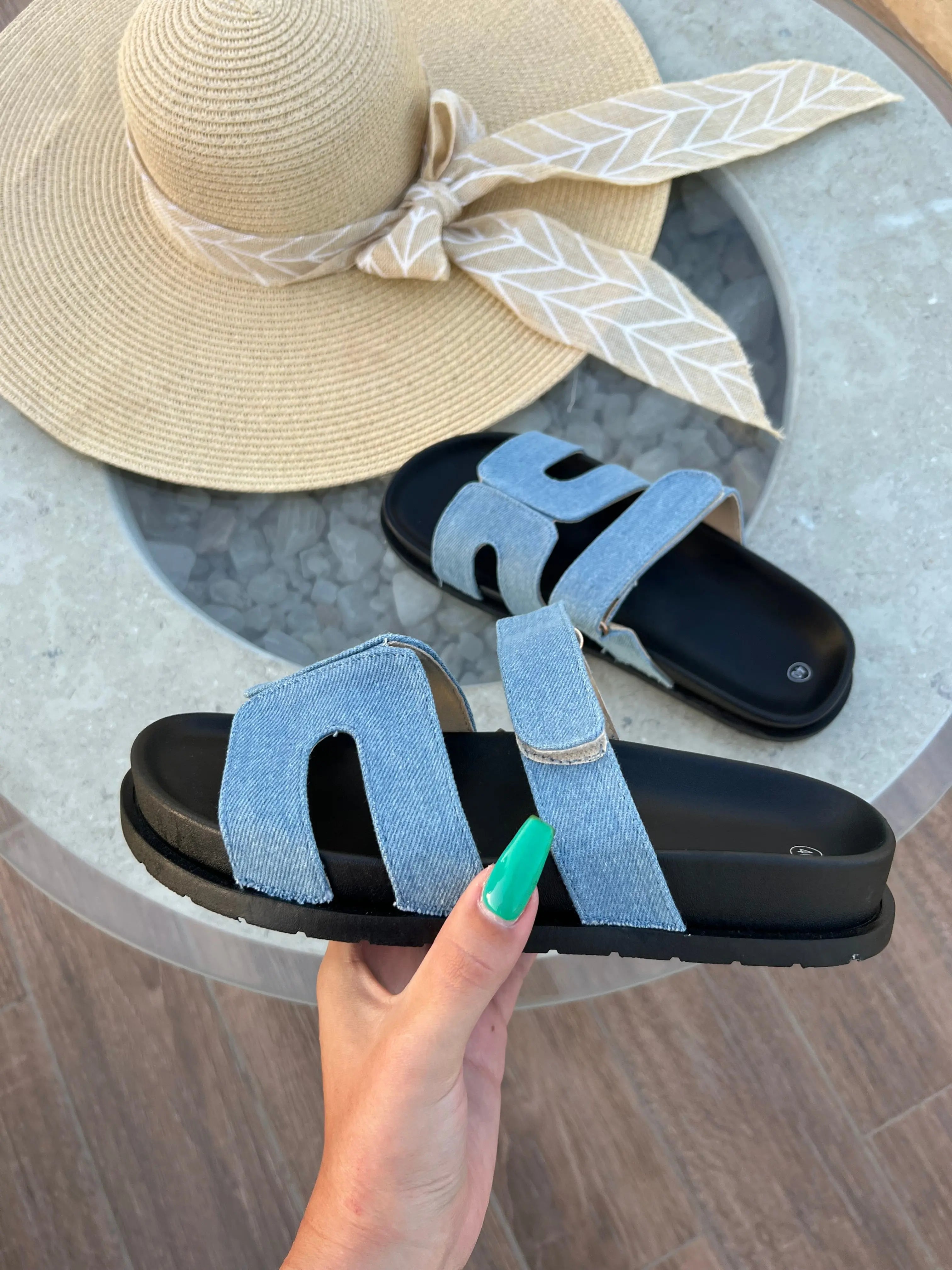 Mules bleu DS.Sélection
