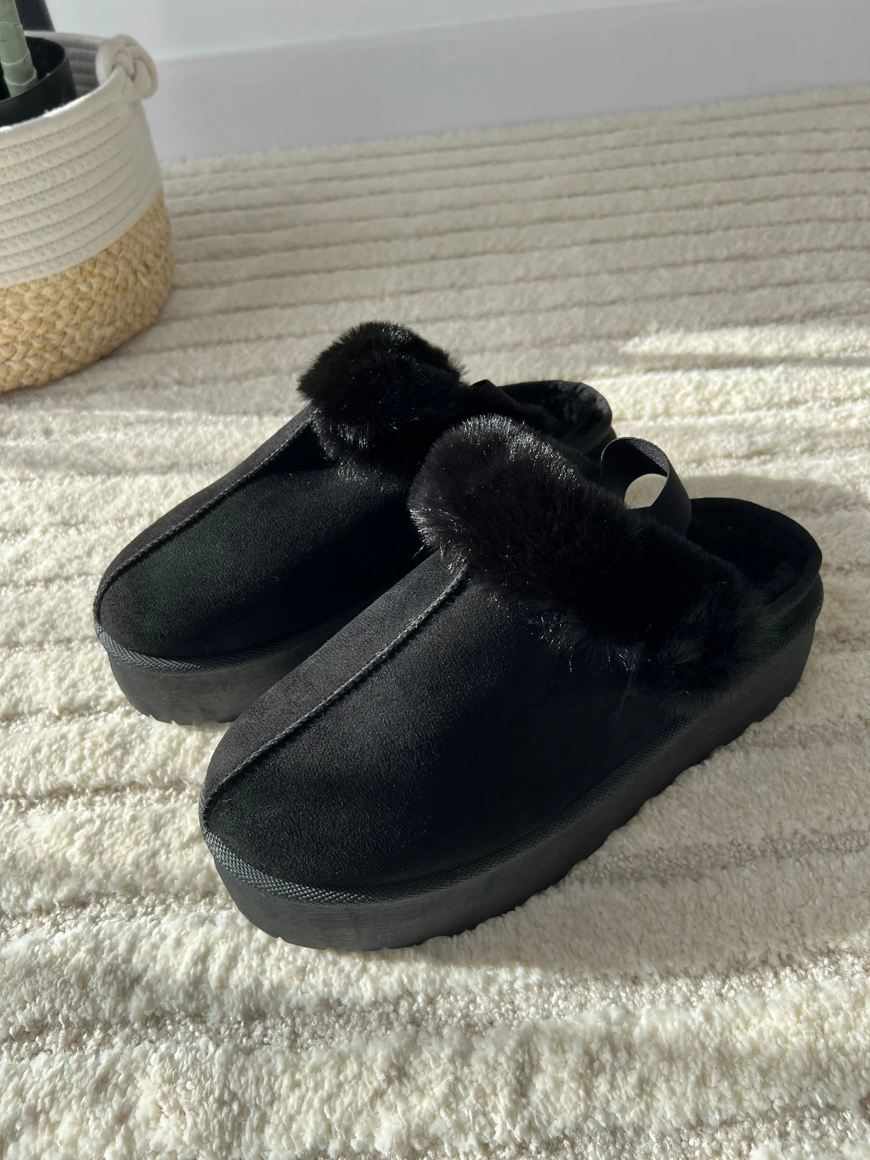 Mules fourrure noir DS.Sélection