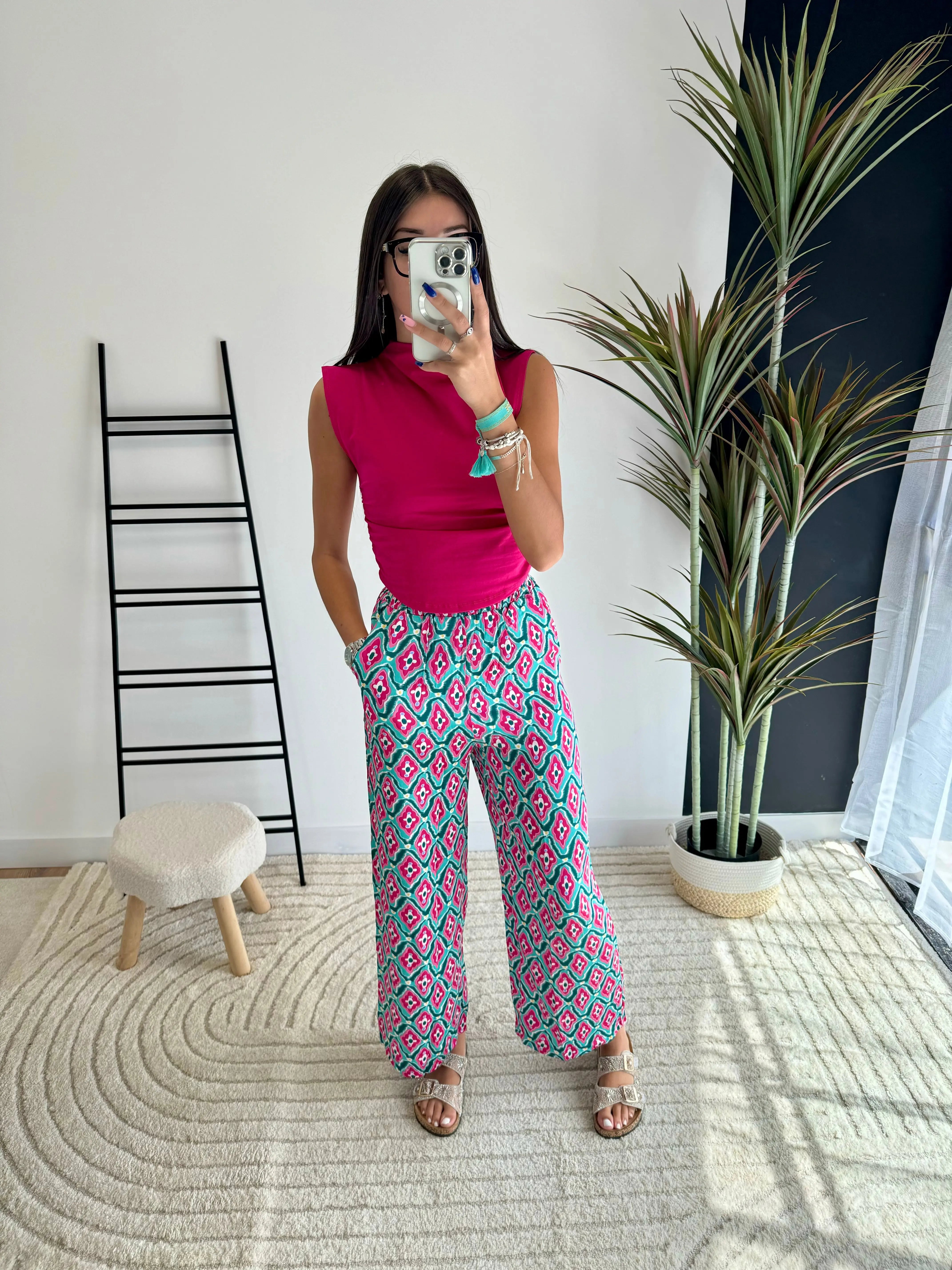Pantalon à motifs rose DS.Sélection