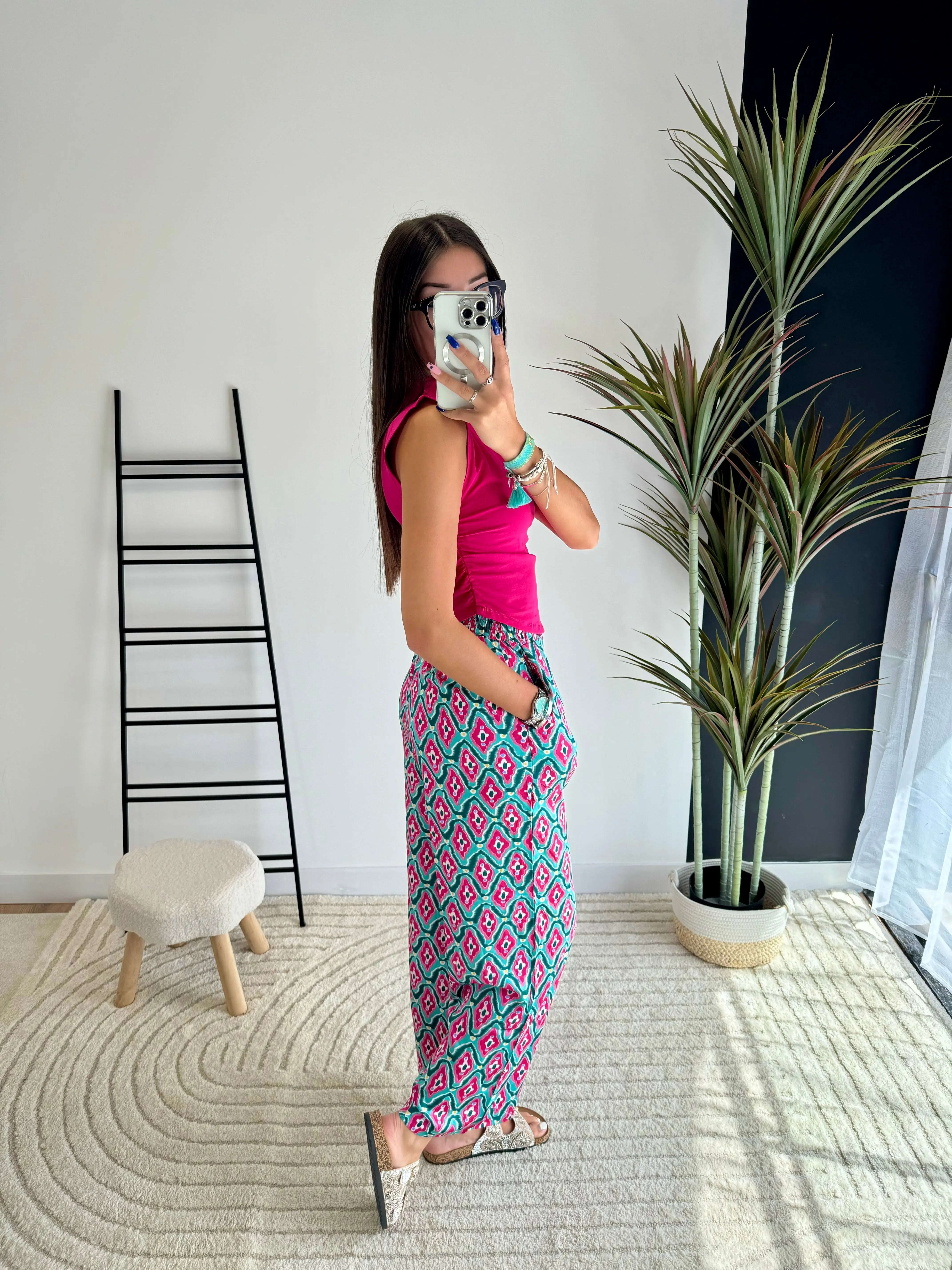 Pantalon à motifs rose DS.Sélection