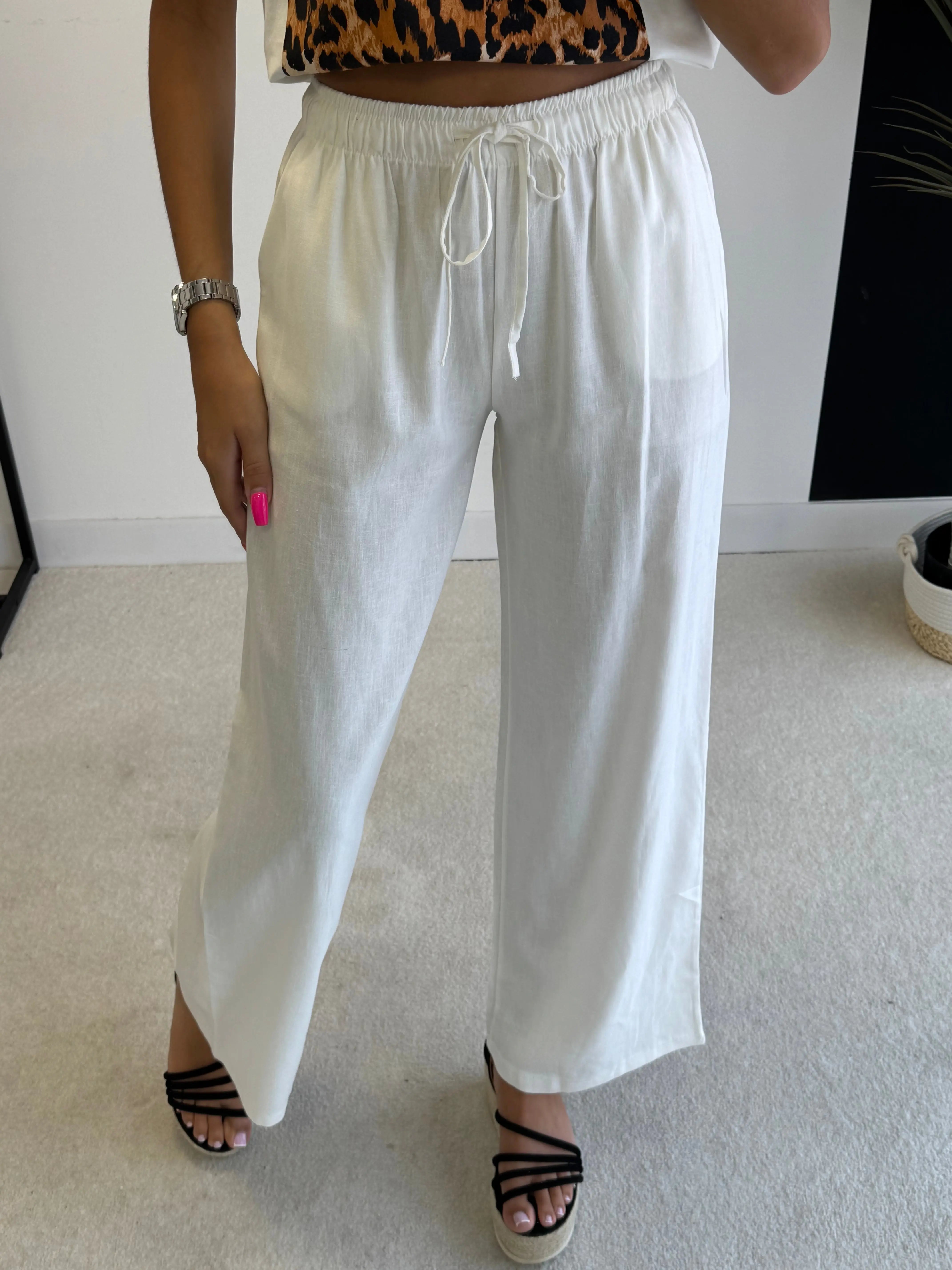 Pantalon en lin blanc DS.Sélection