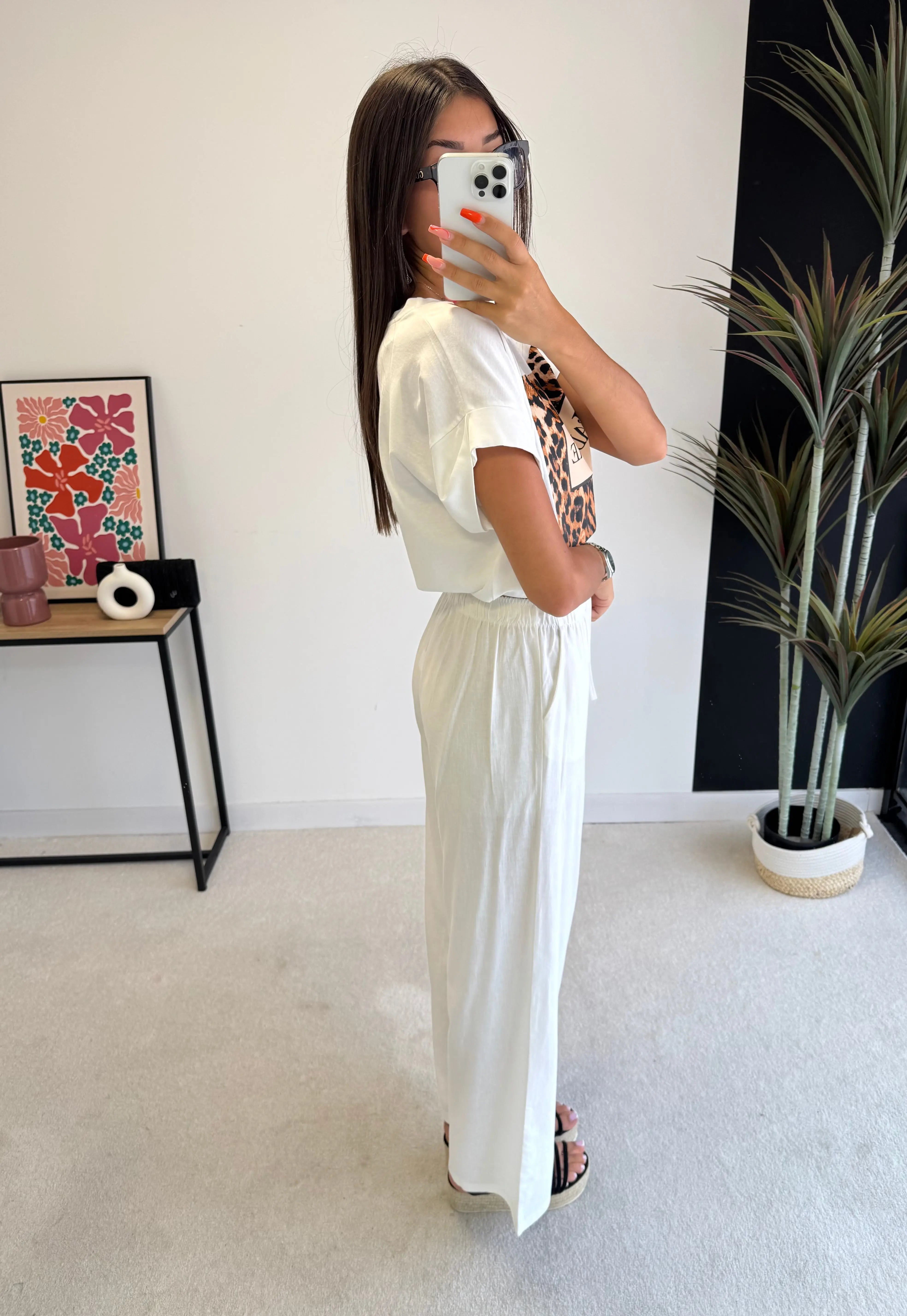 Pantalon en lin blanc DS.Sélection