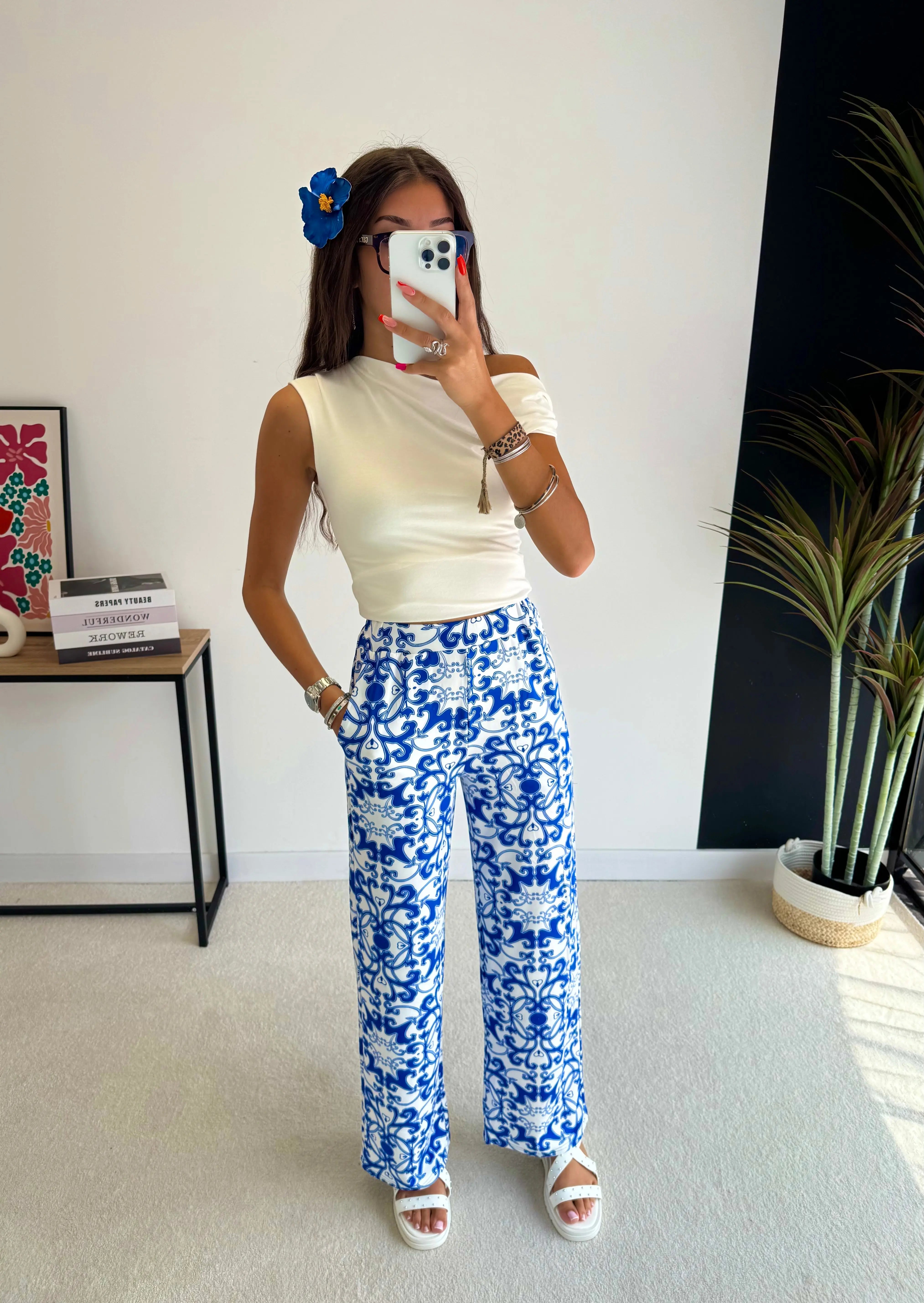 Pantalon noir à motifs DS.Sélection