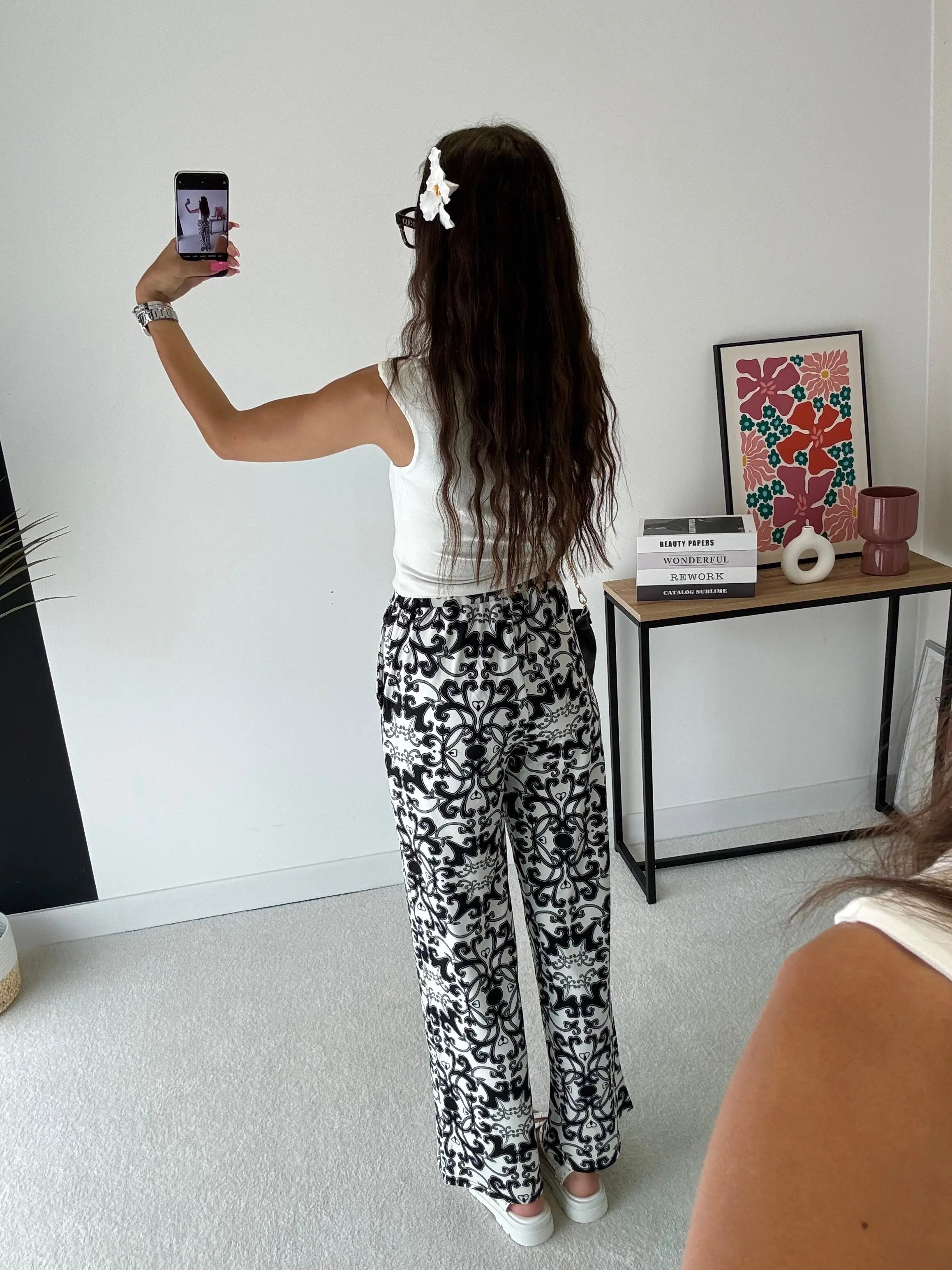 Pantalon noir à motifs DS.Sélection