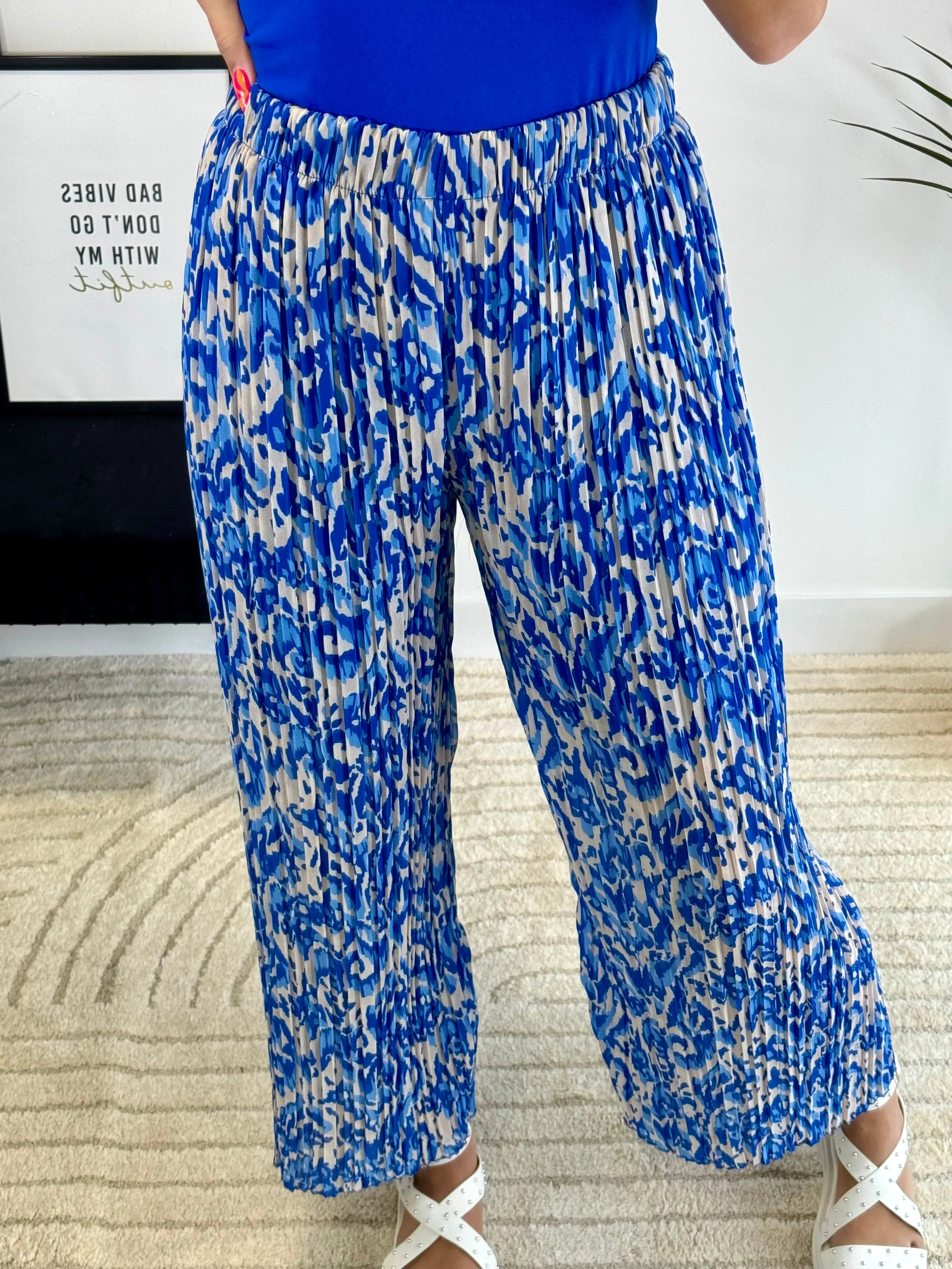 Pantalon plissé bleu DS.Sélection