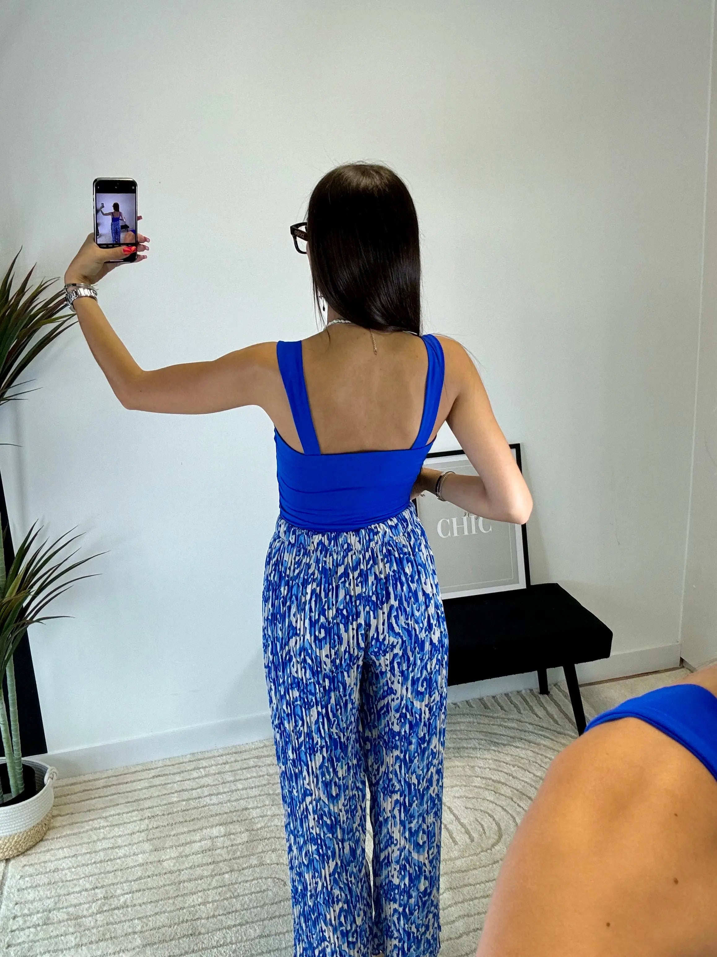 Pantalon plissé bleu DS.Sélection