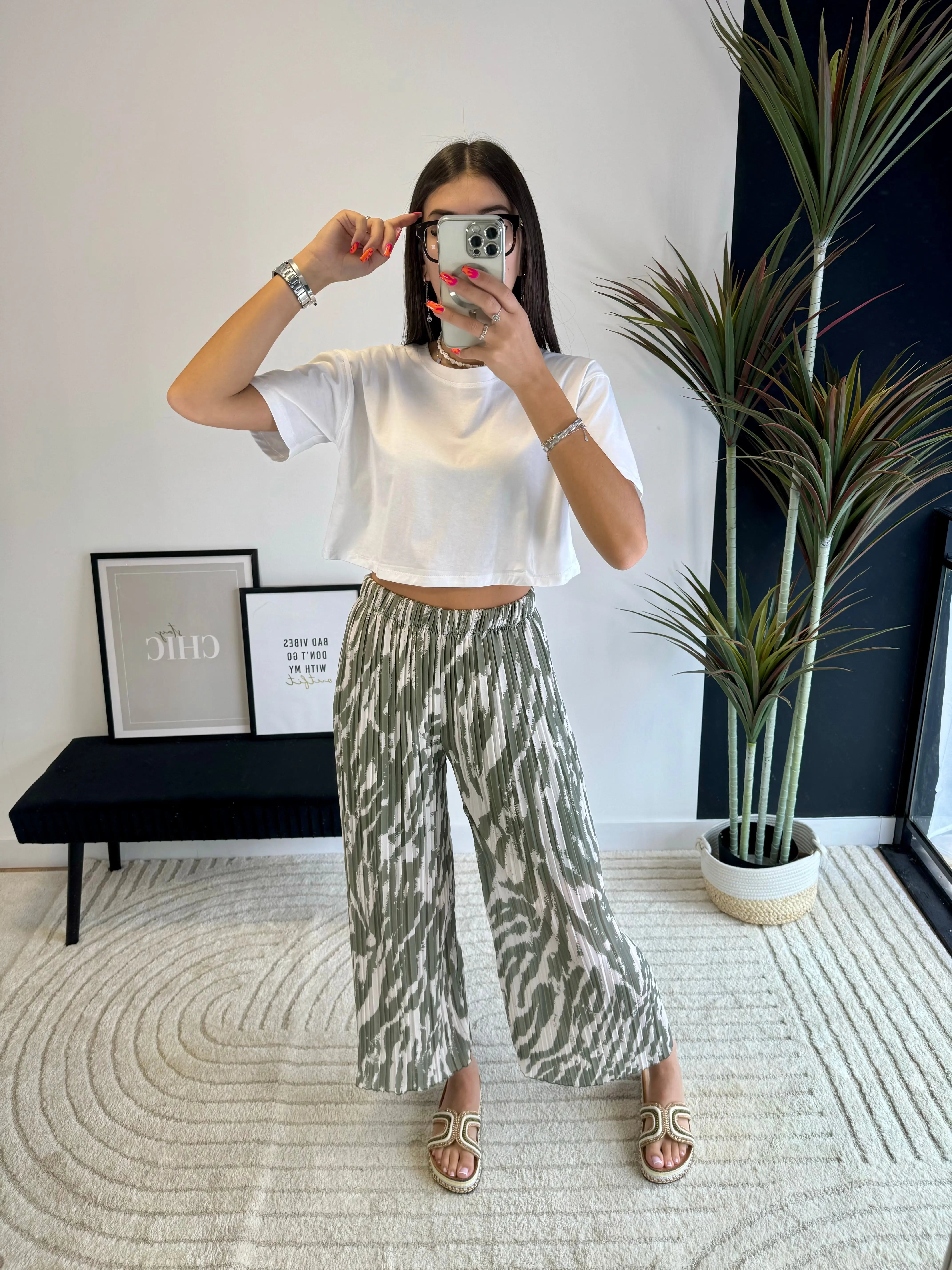 Pantalon plissé kaki DS.Sélection