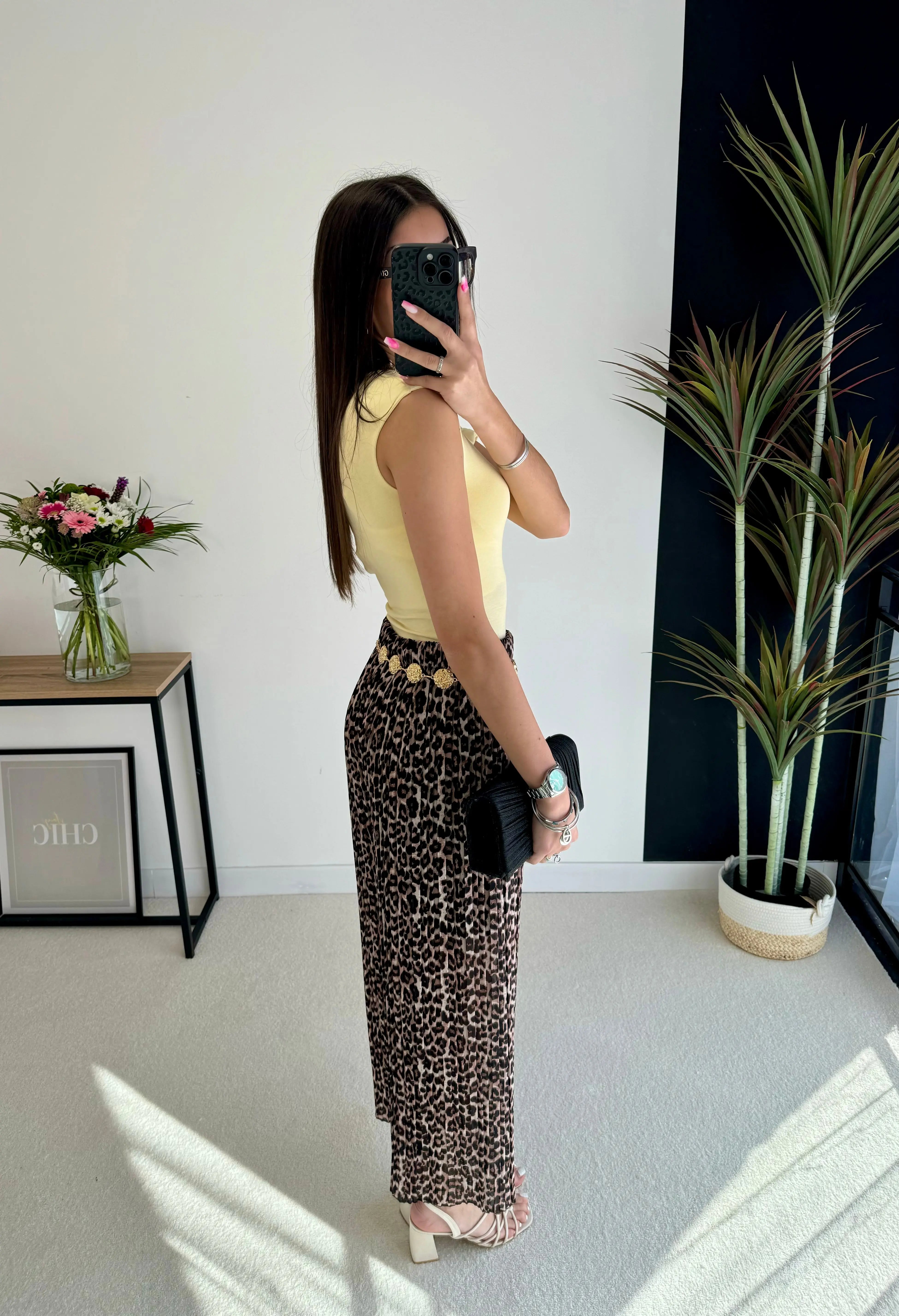 Pantalon plissé léopard DS.Sélection