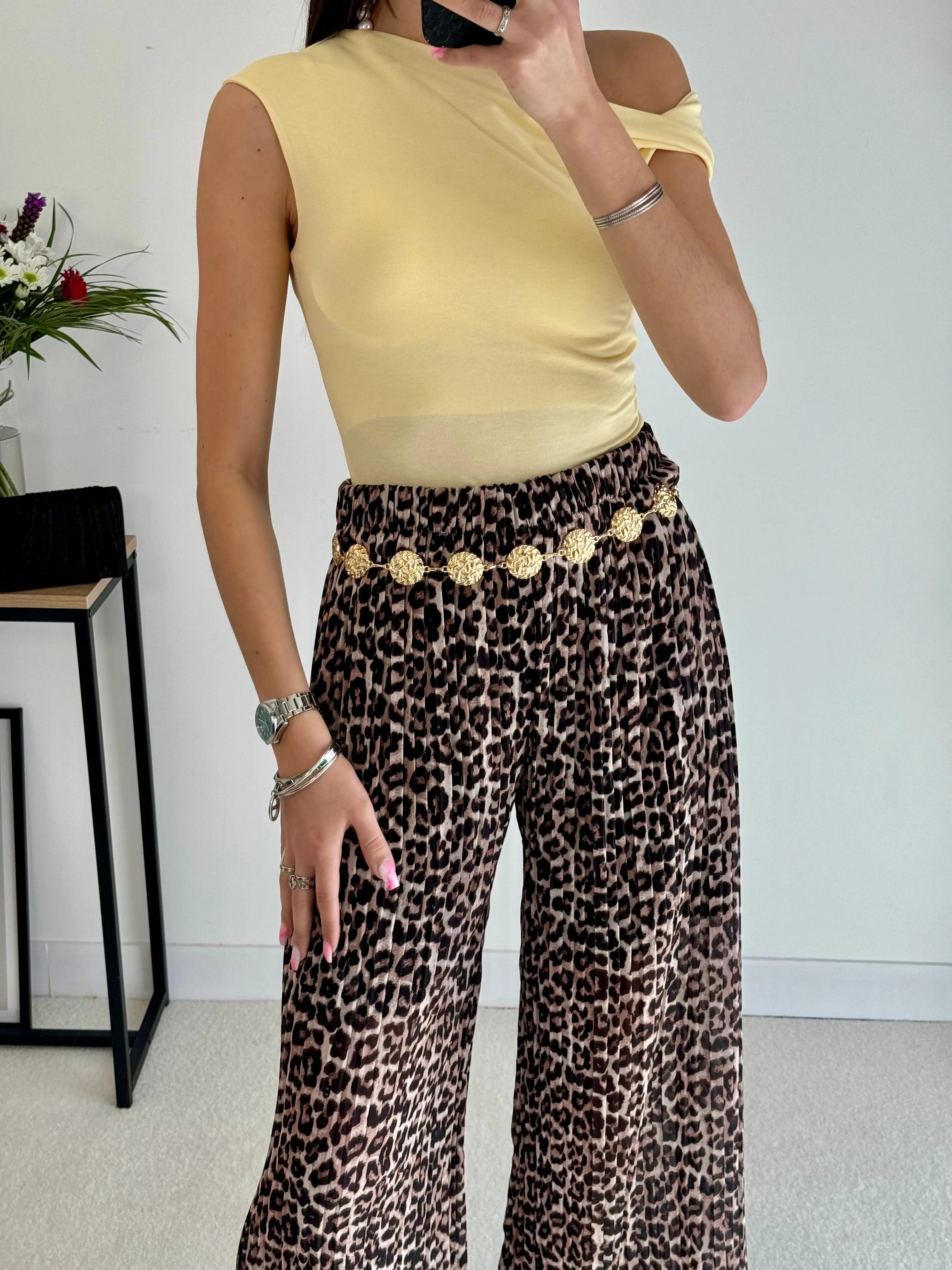 Pantalon plissé léopard DS.Sélection