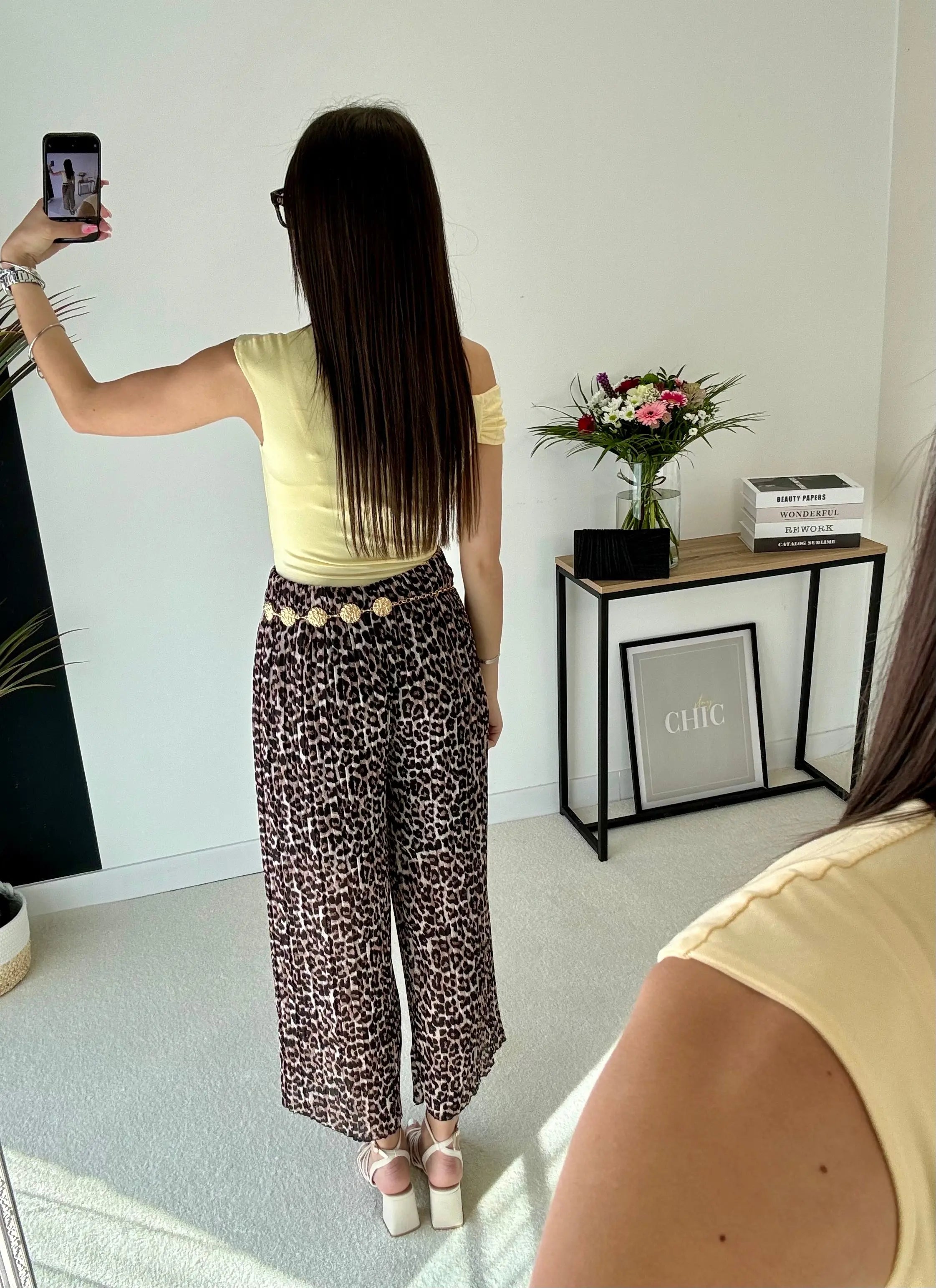 Pantalon plissé léopard DS.Sélection