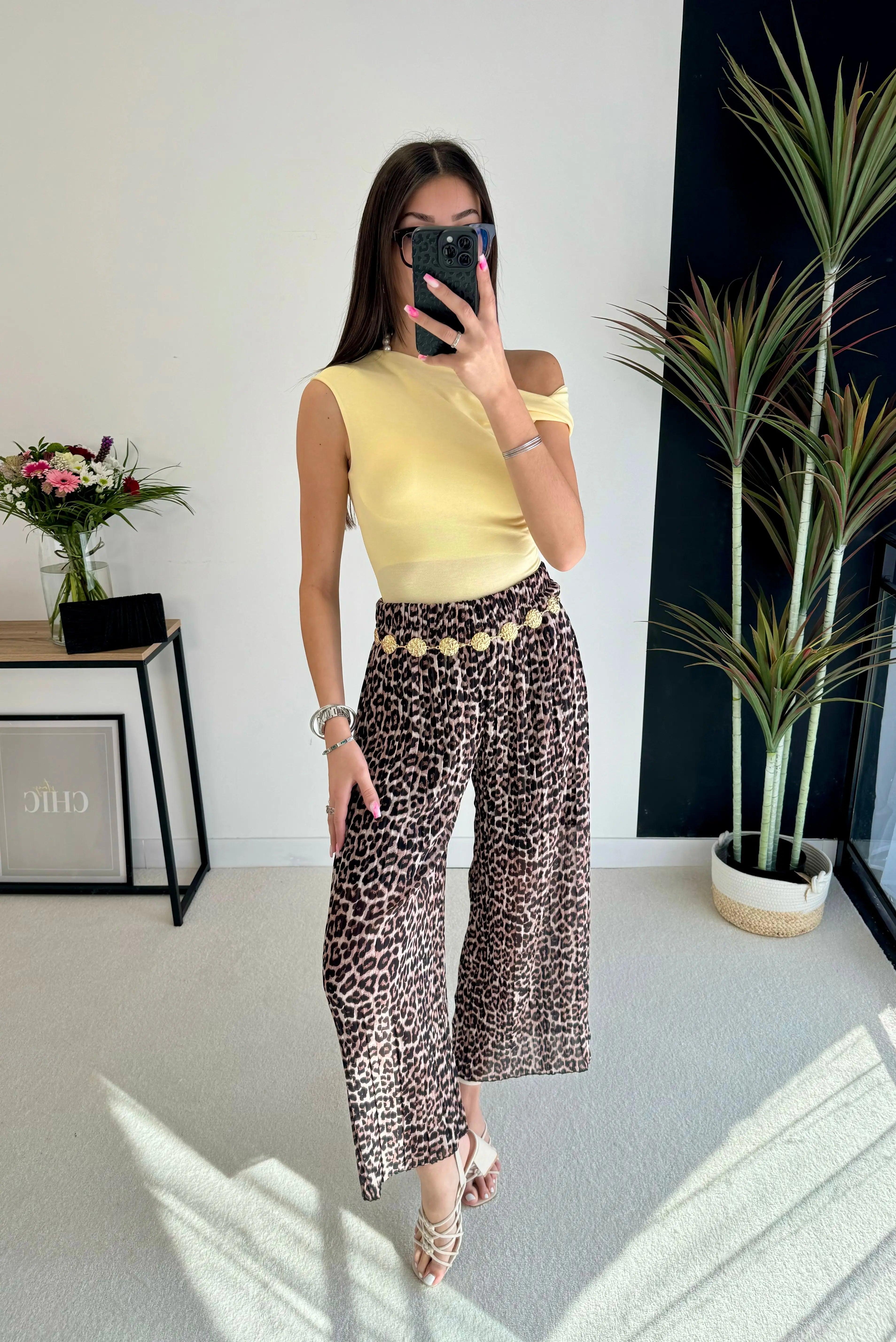 Pantalon plissé léopard DS.Sélection