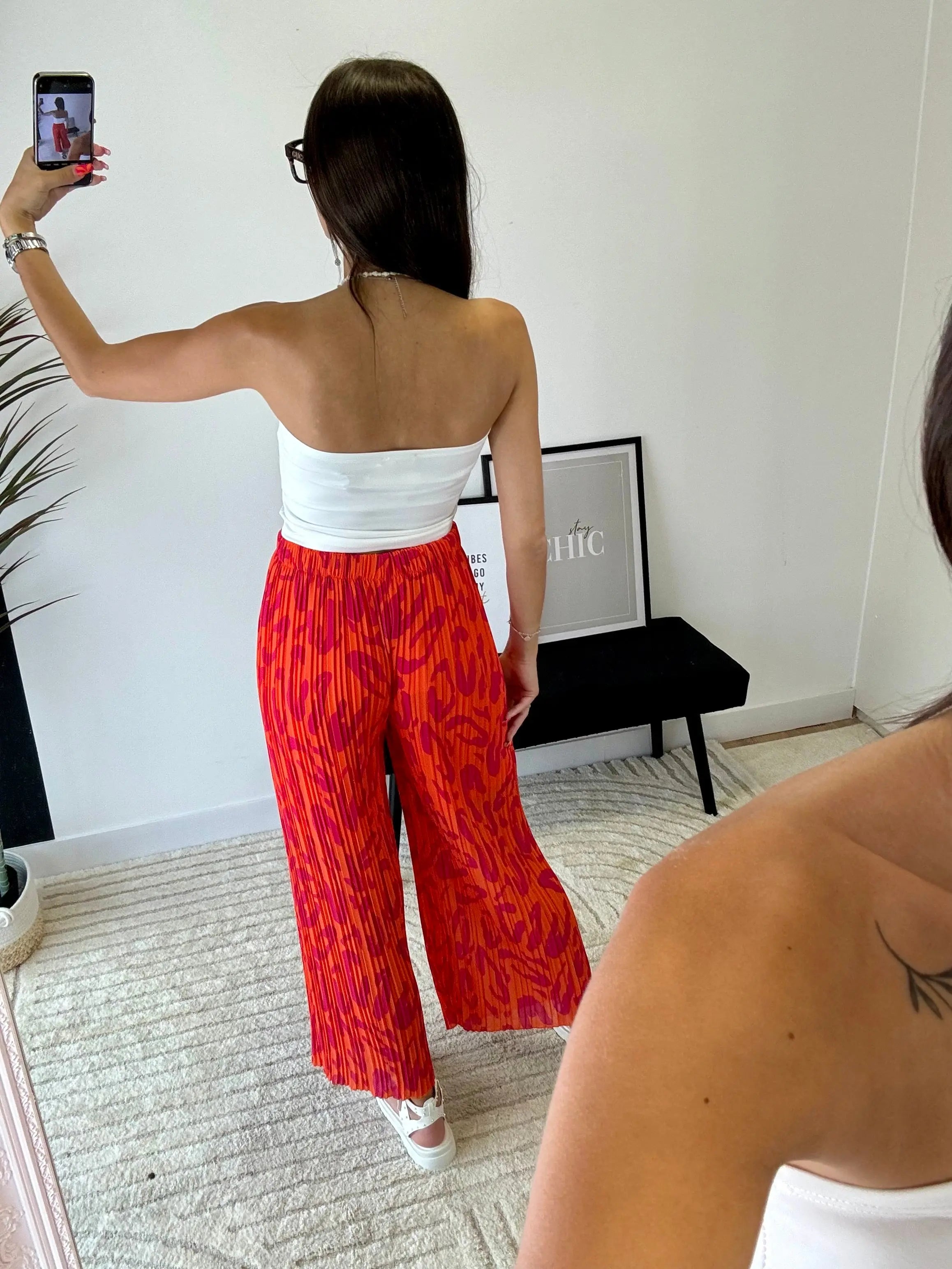 Pantalon plissé orange DS.Sélection
