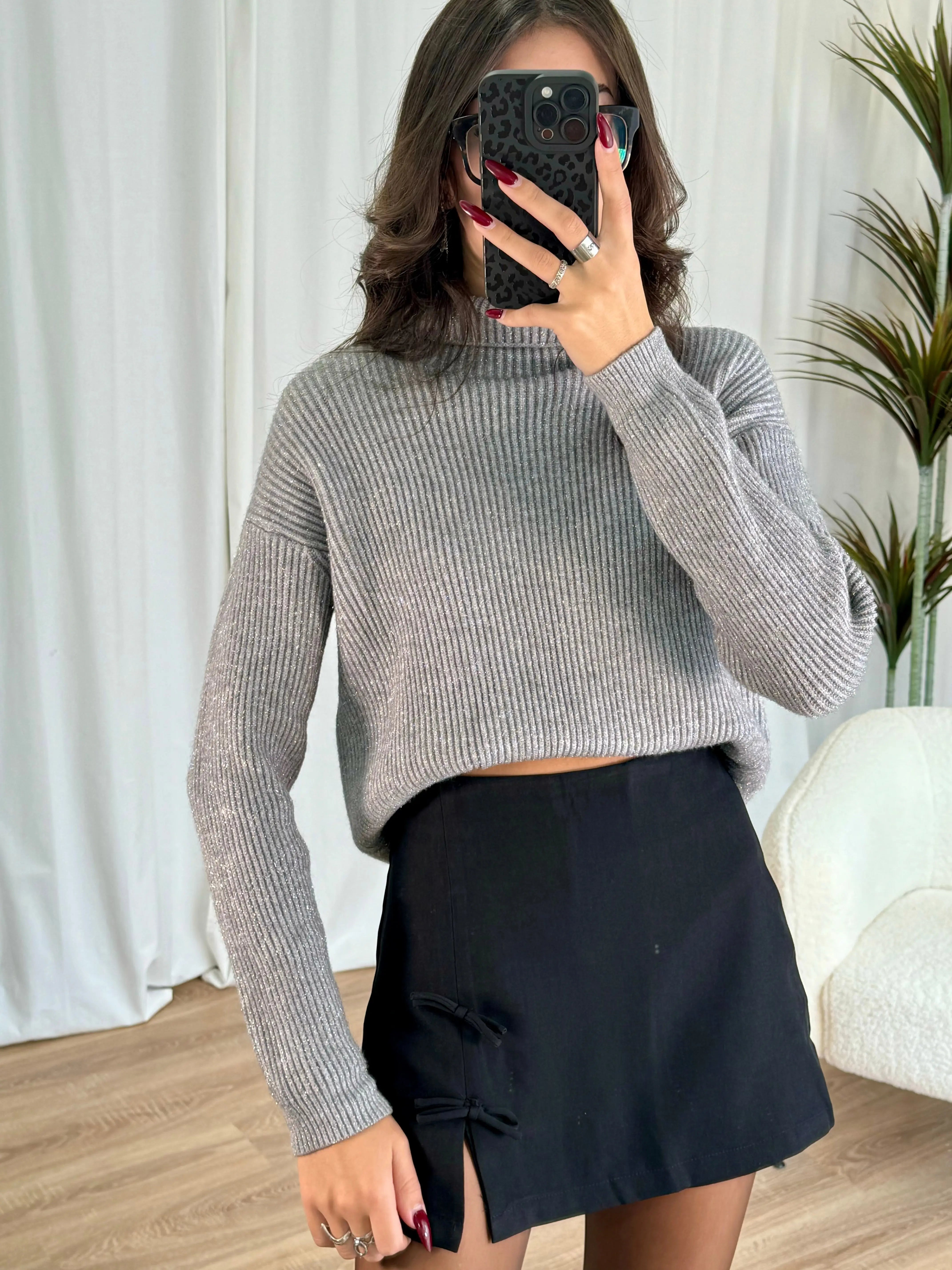 Pull pailleté gris DS.Sélection