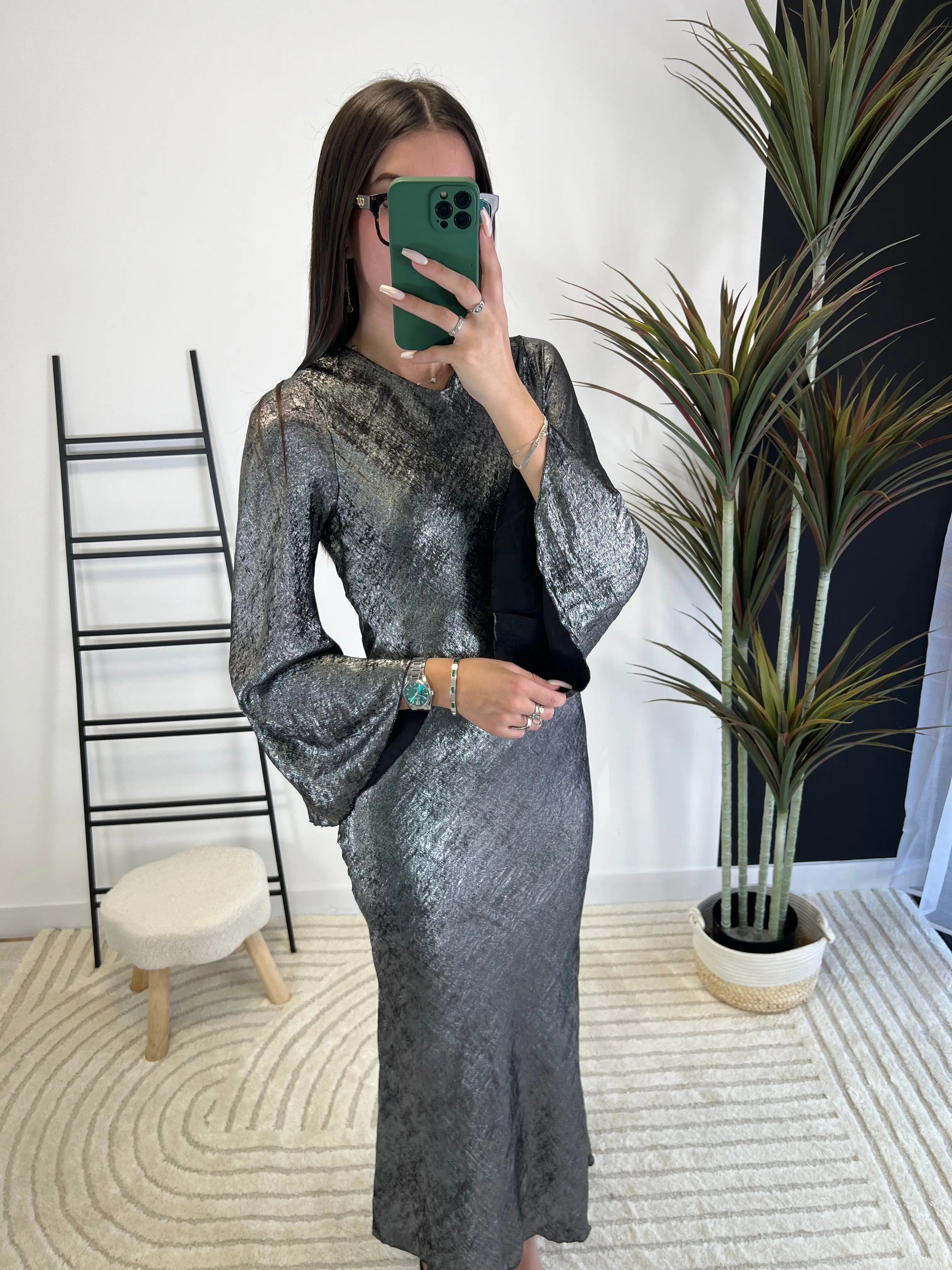 Robe longue argenté DS.Sélection