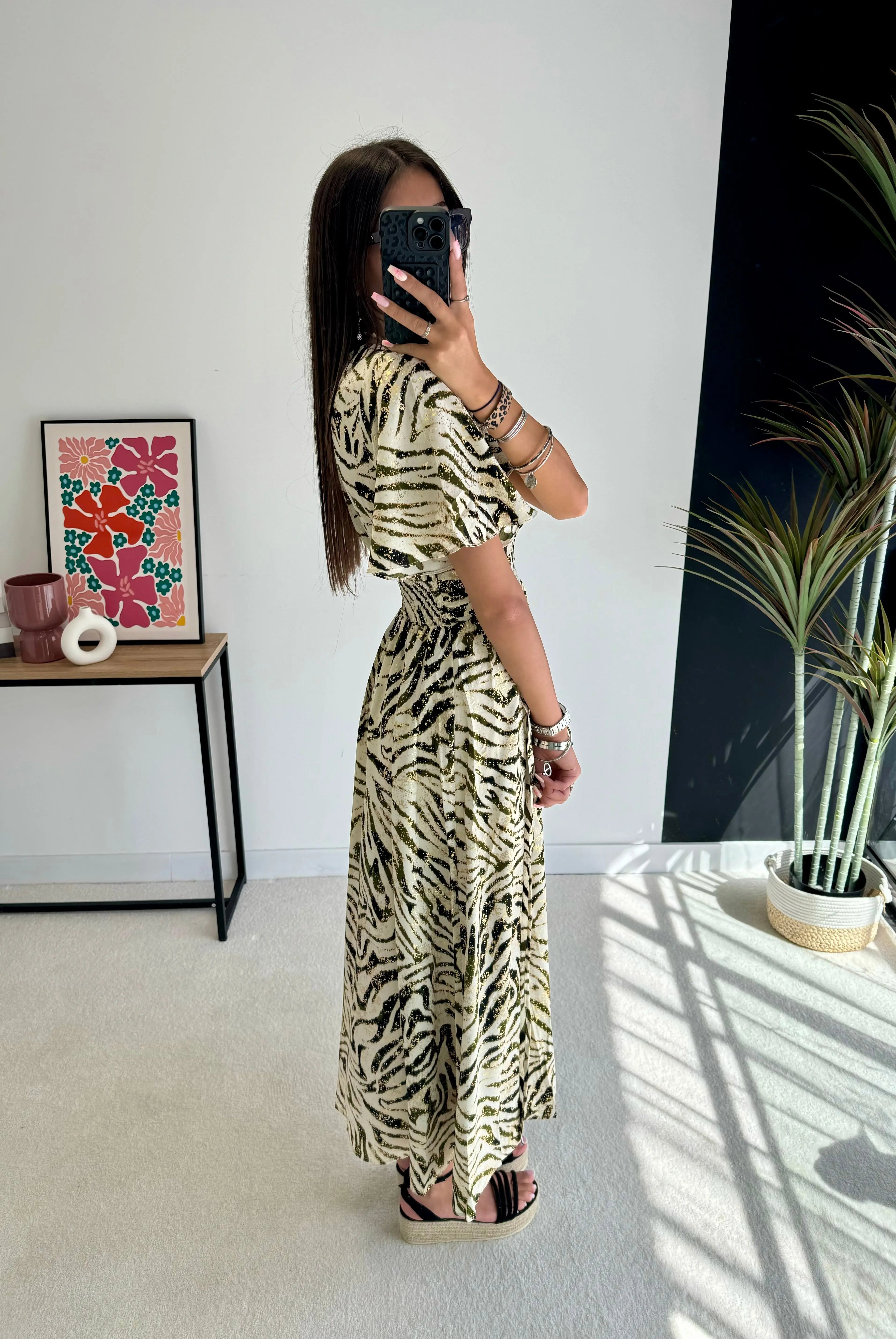 Robe zébrée kaki DS.Sélection