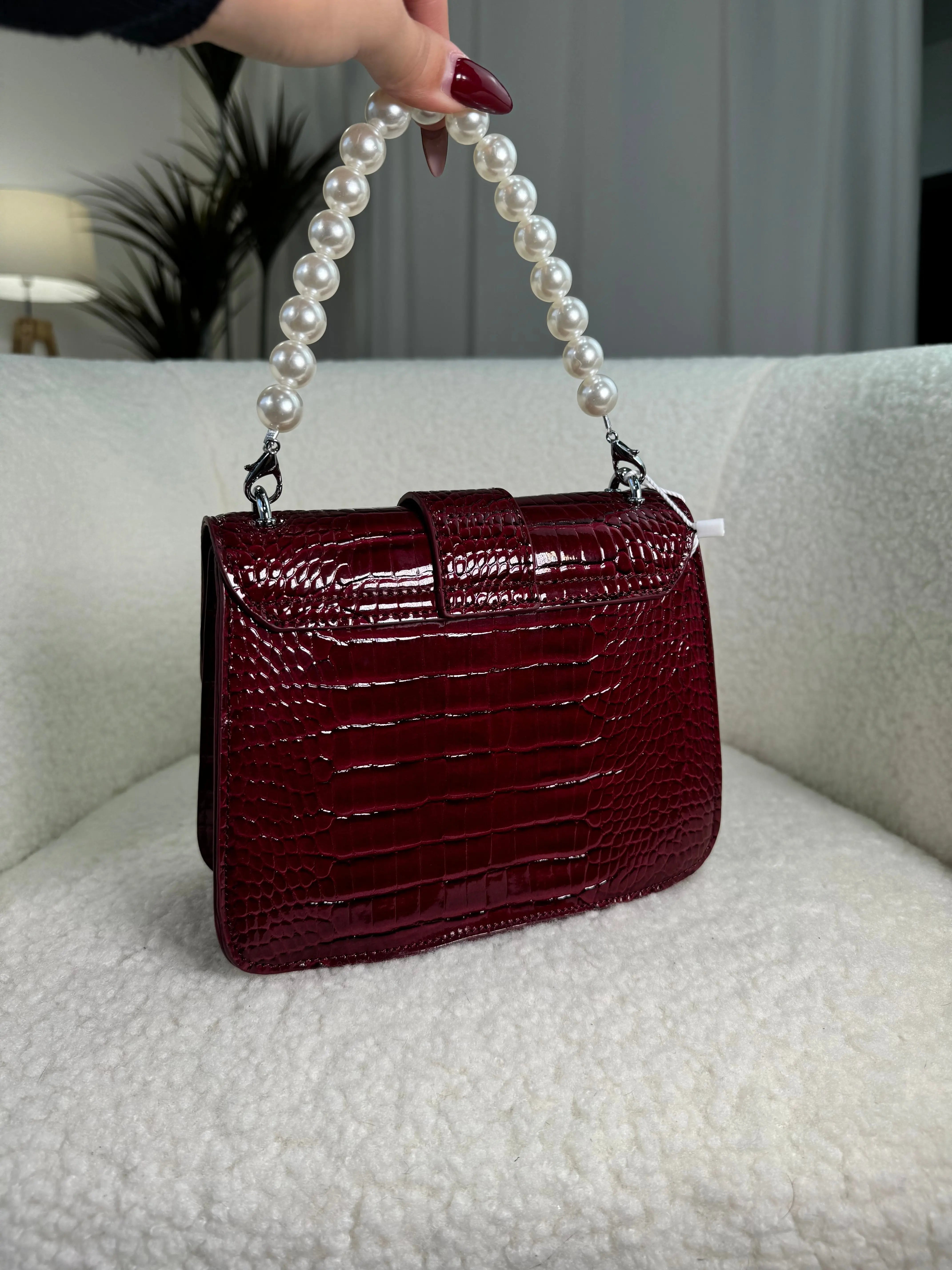 Sac perlé bordeaux DS.Sélection