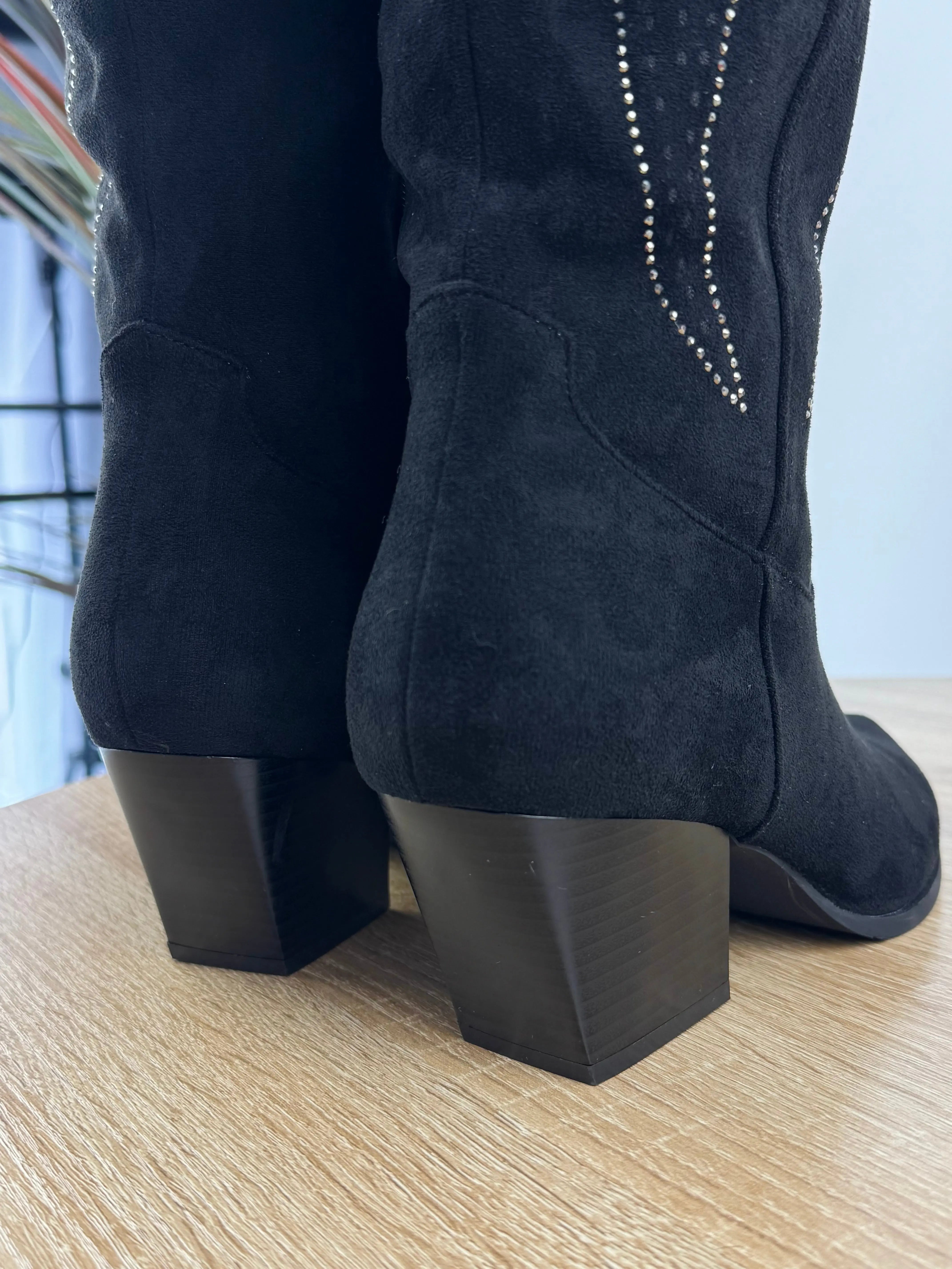 Santiags noires à strass DS.Sélection