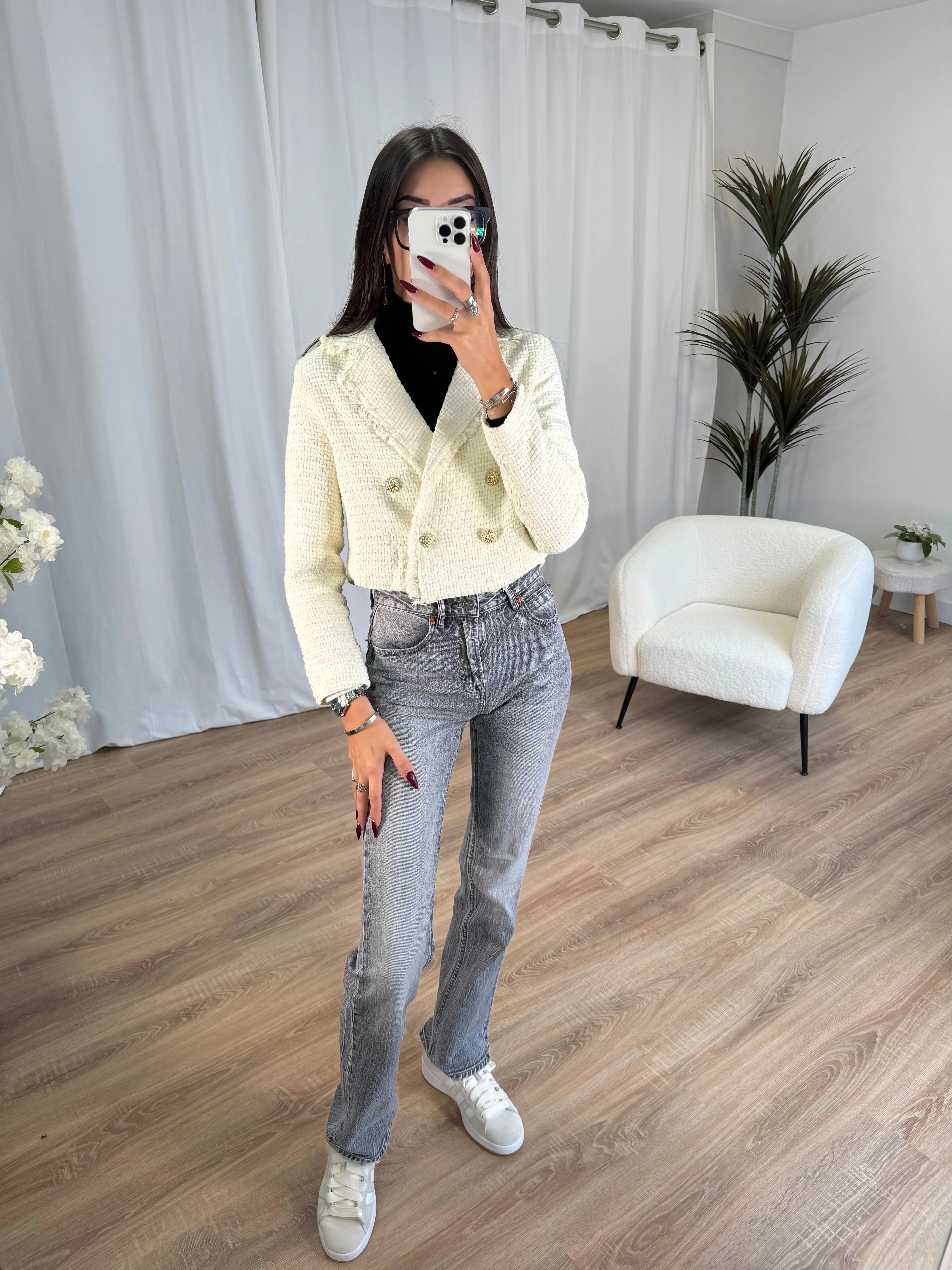 Veste en tweed écrue DS.Sélection