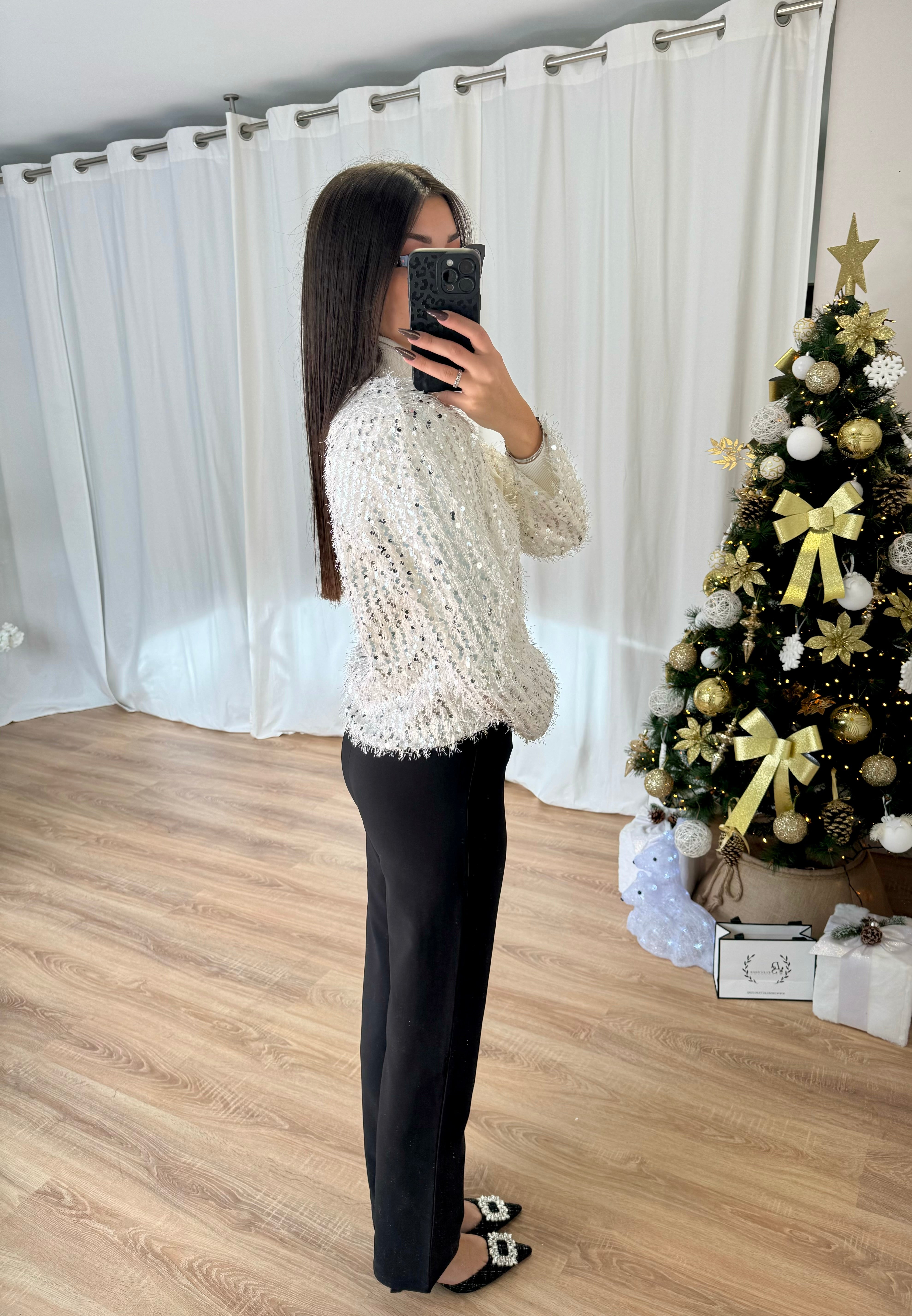 Gilet blanc à sequins