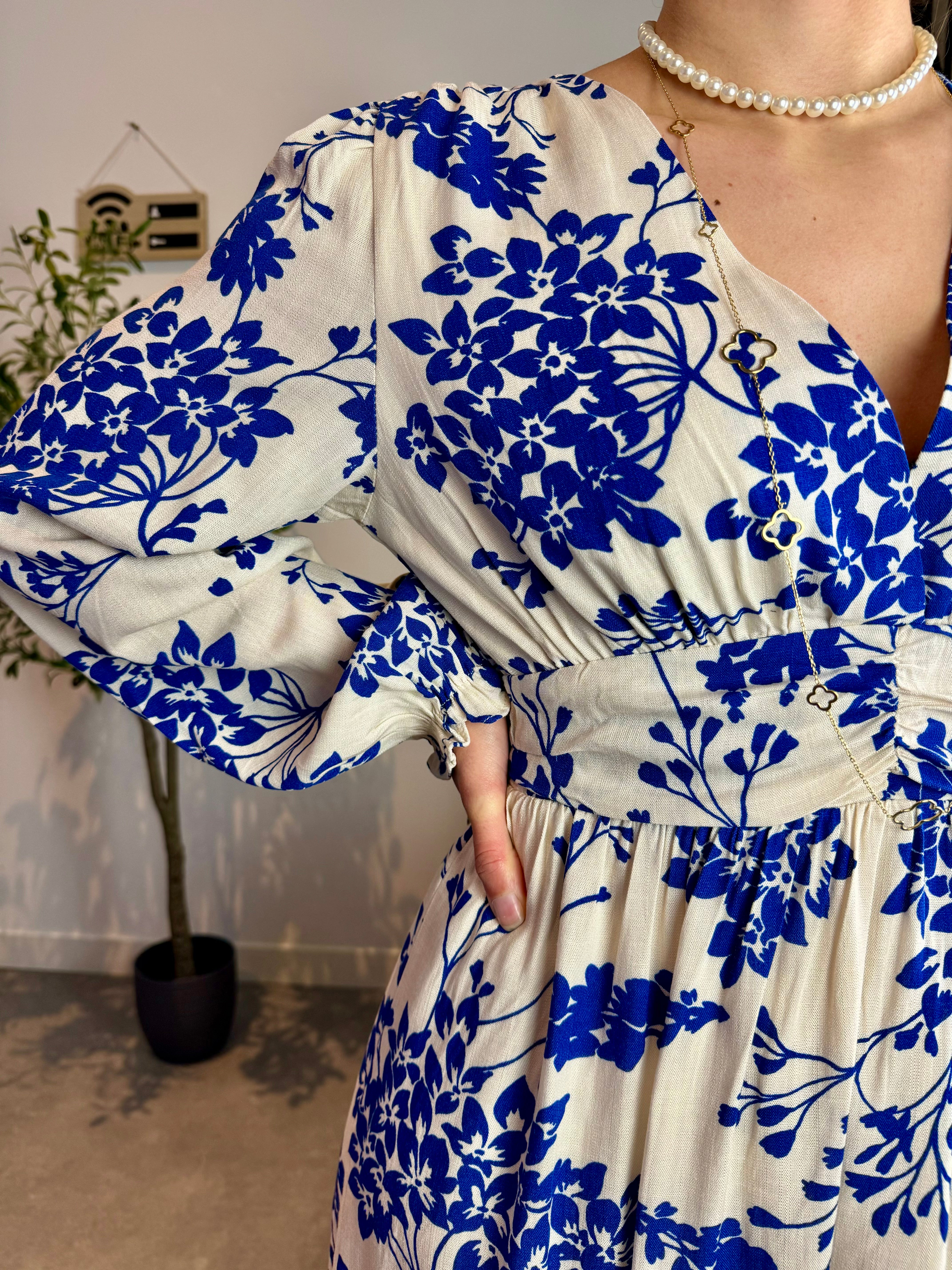 Robe à motifs bleu