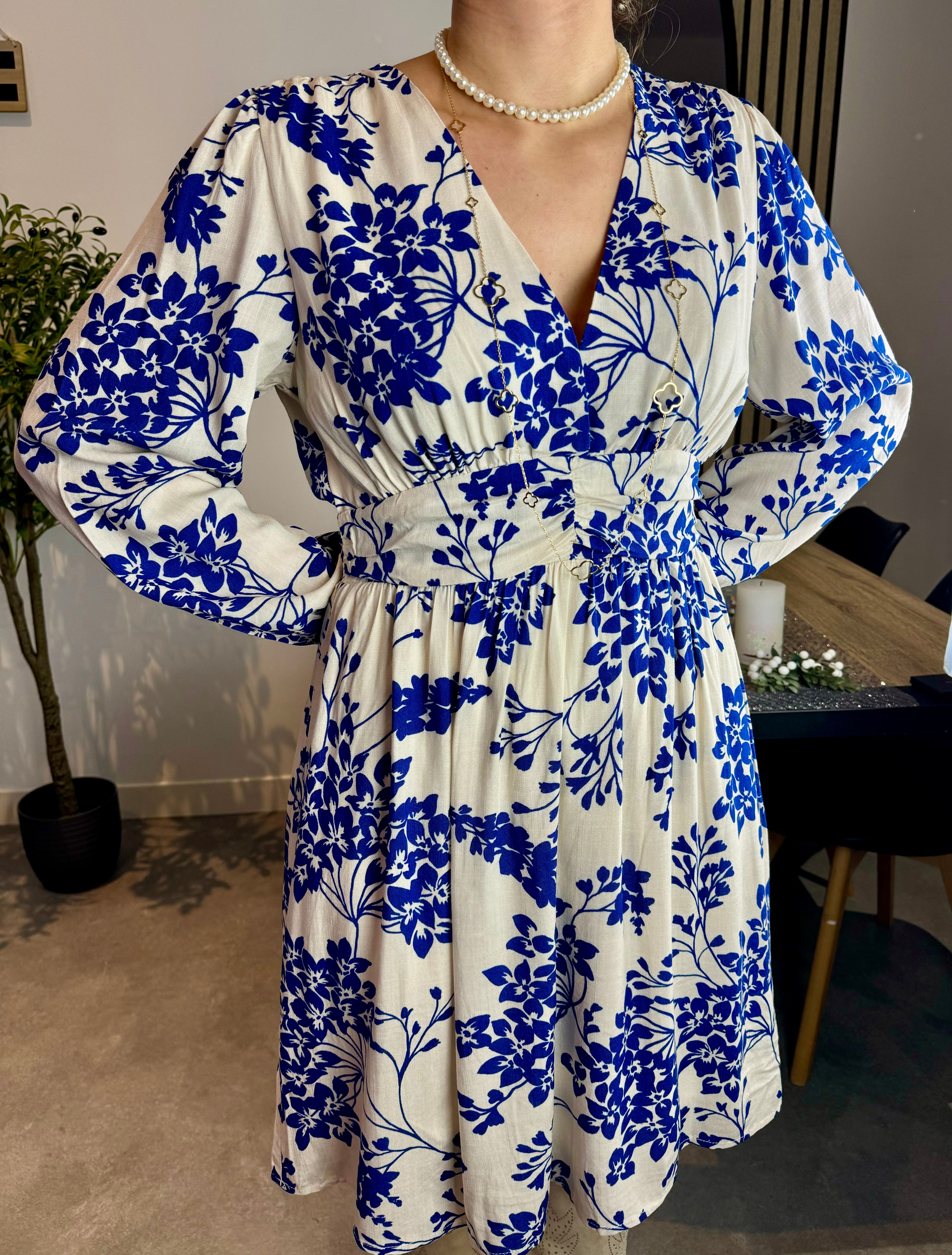 Robe à motifs bleu