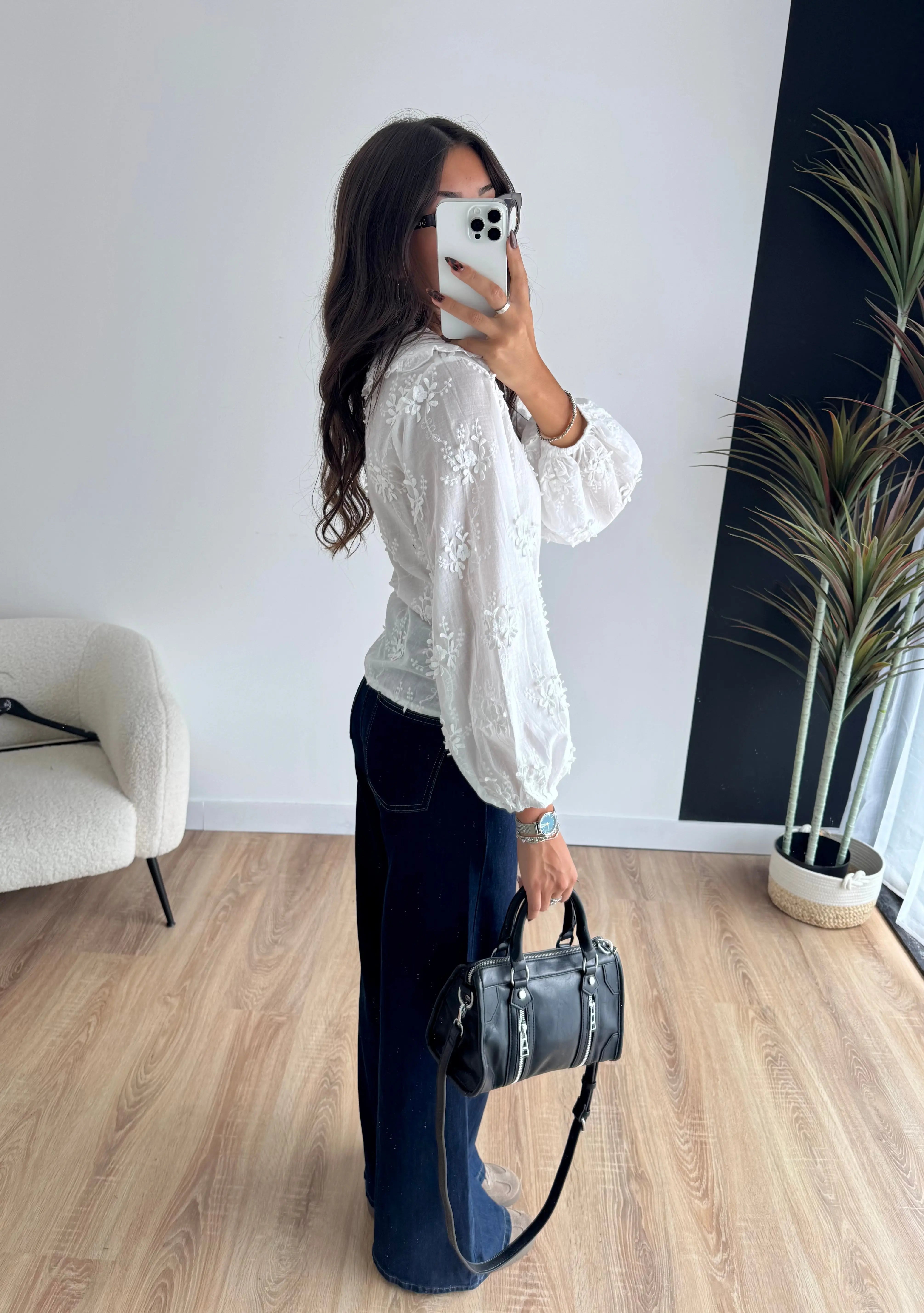 Blouse brodée blanche DS.Sélection