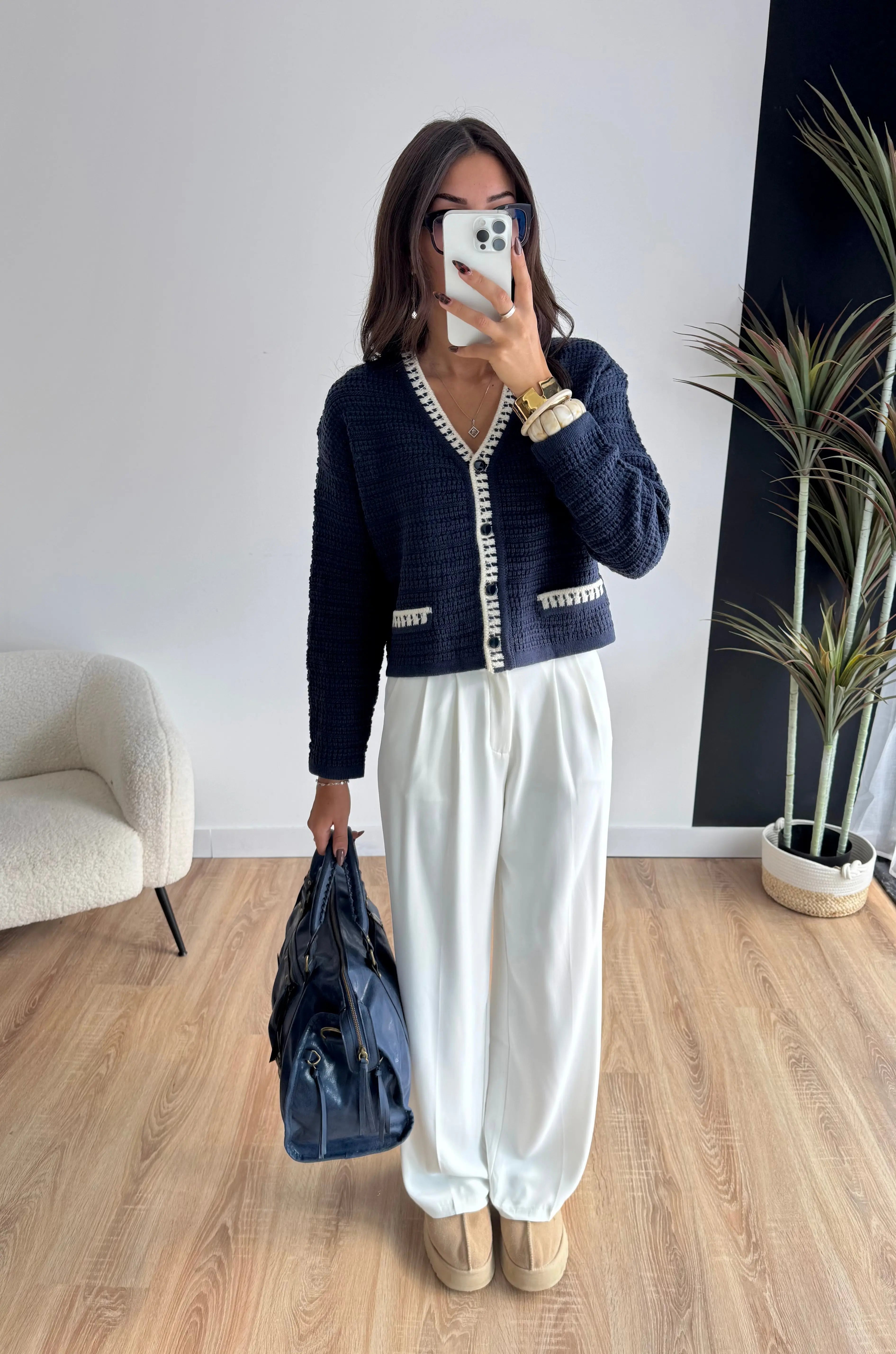Cardigan bleu marine DS.Sélection
