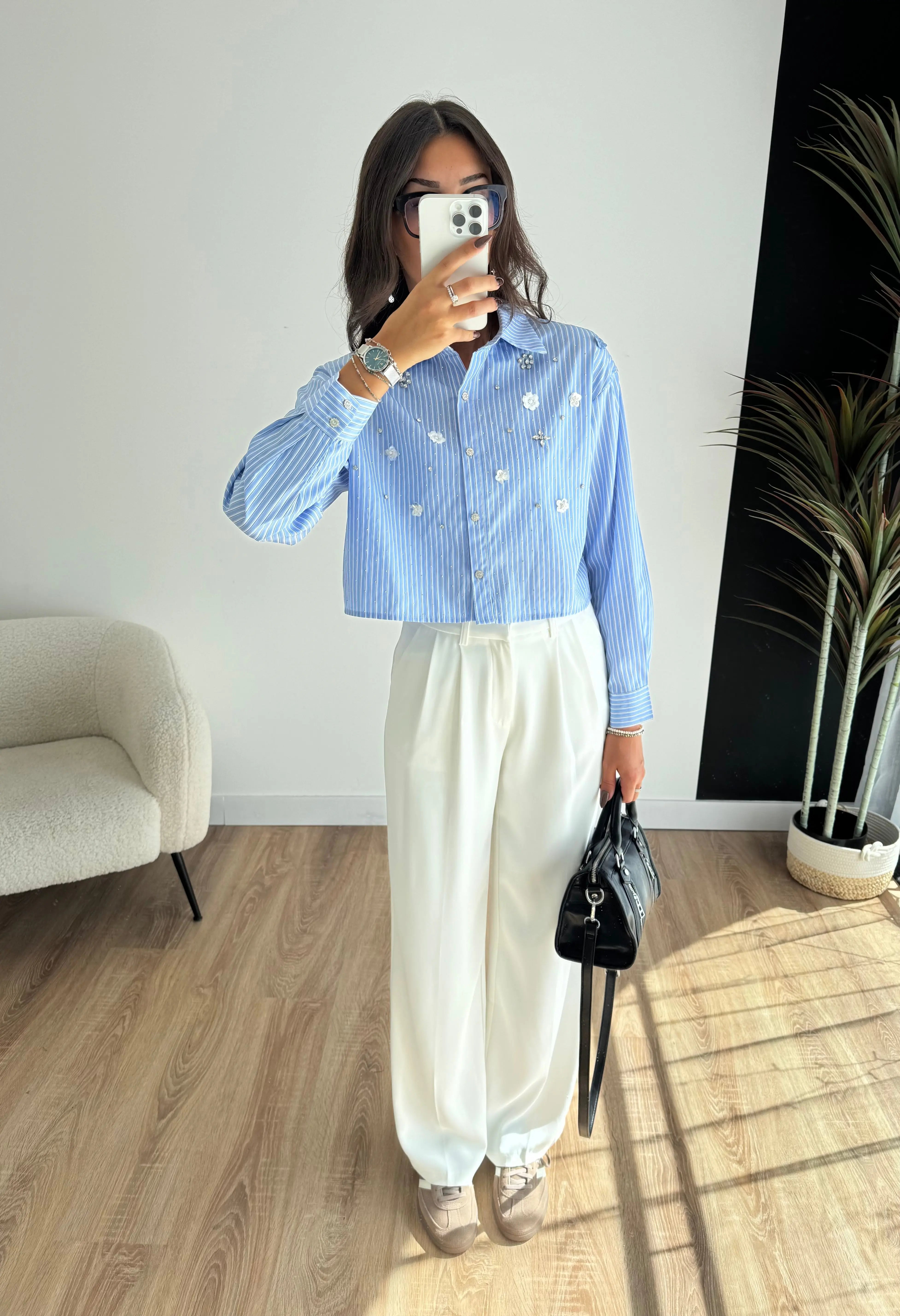 Chemise courte bleu DS.Sélection