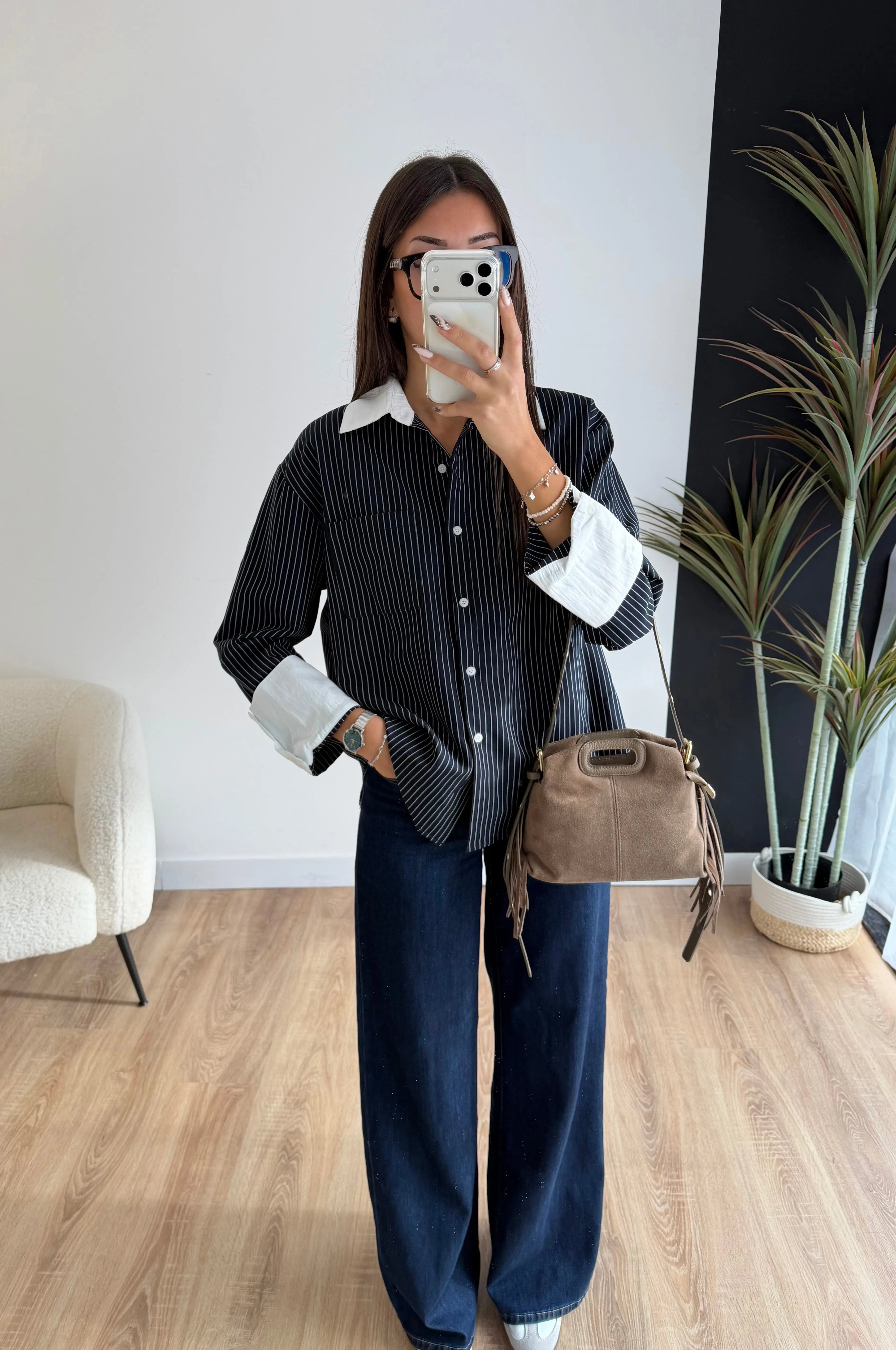 Chemise rayée bleu marine DS.Sélection