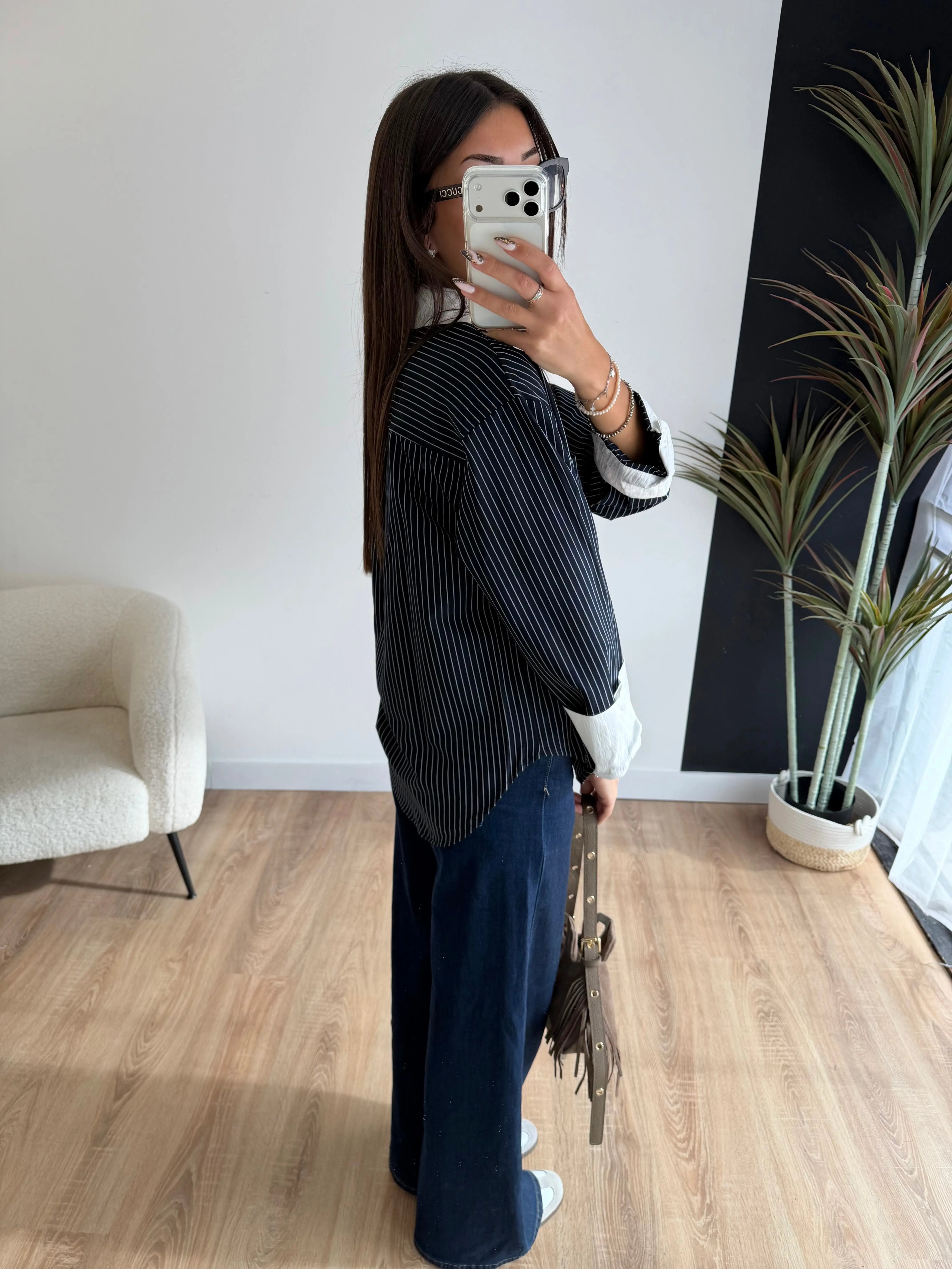 Chemise rayée bleu marine DS.Sélection