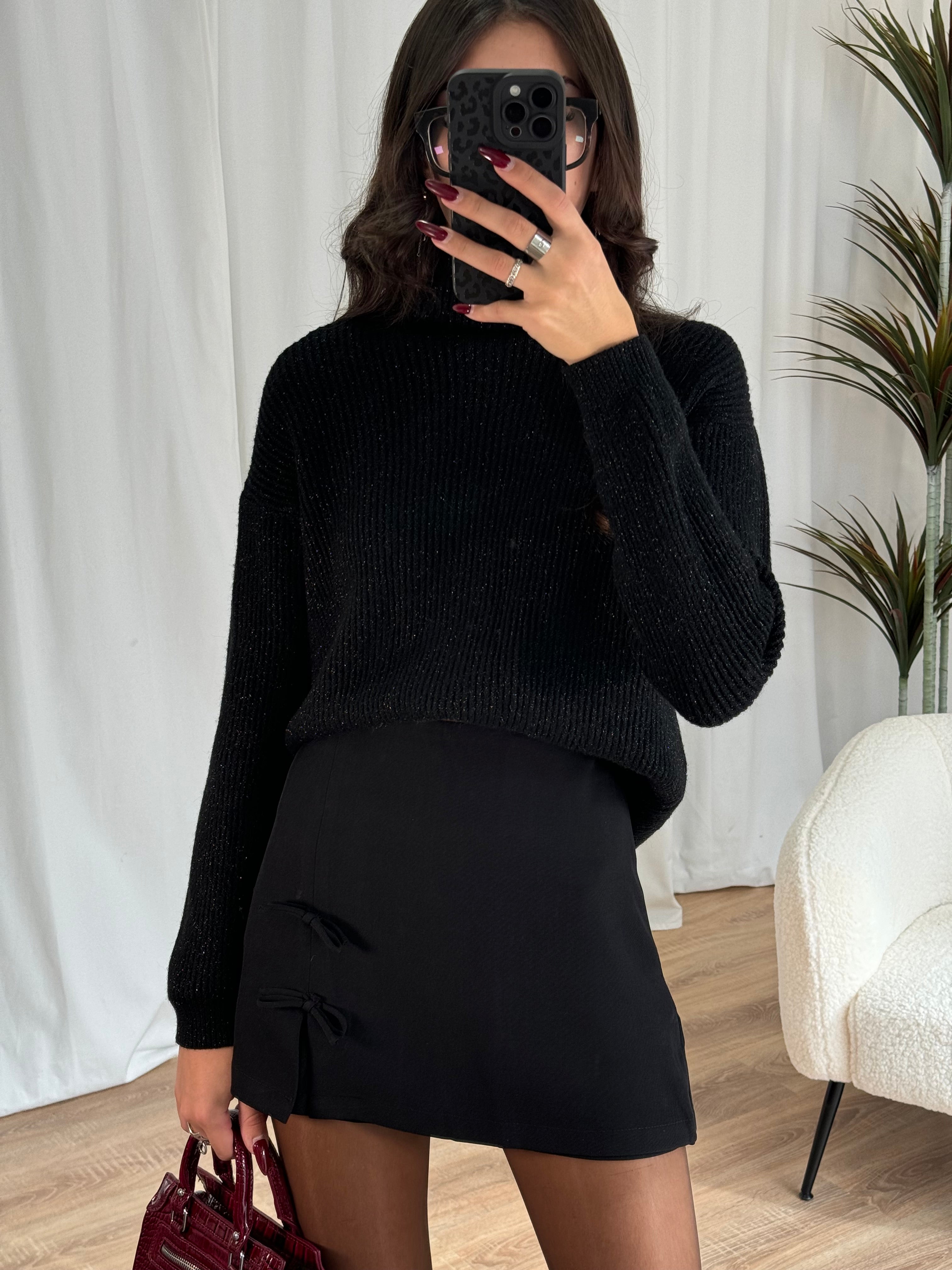 Pull pailleté noir