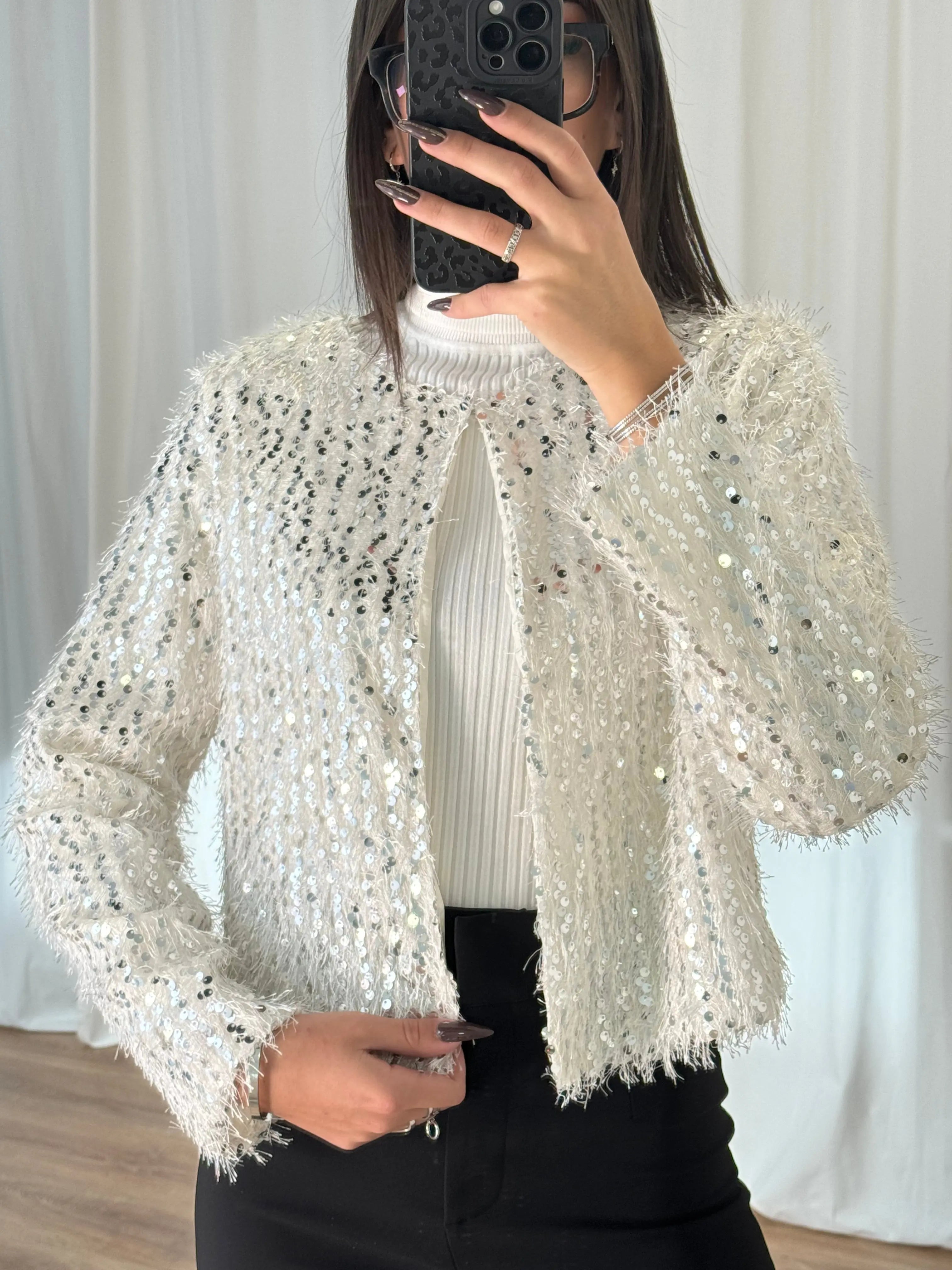 Gilet blanc à sequins DS.Sélection