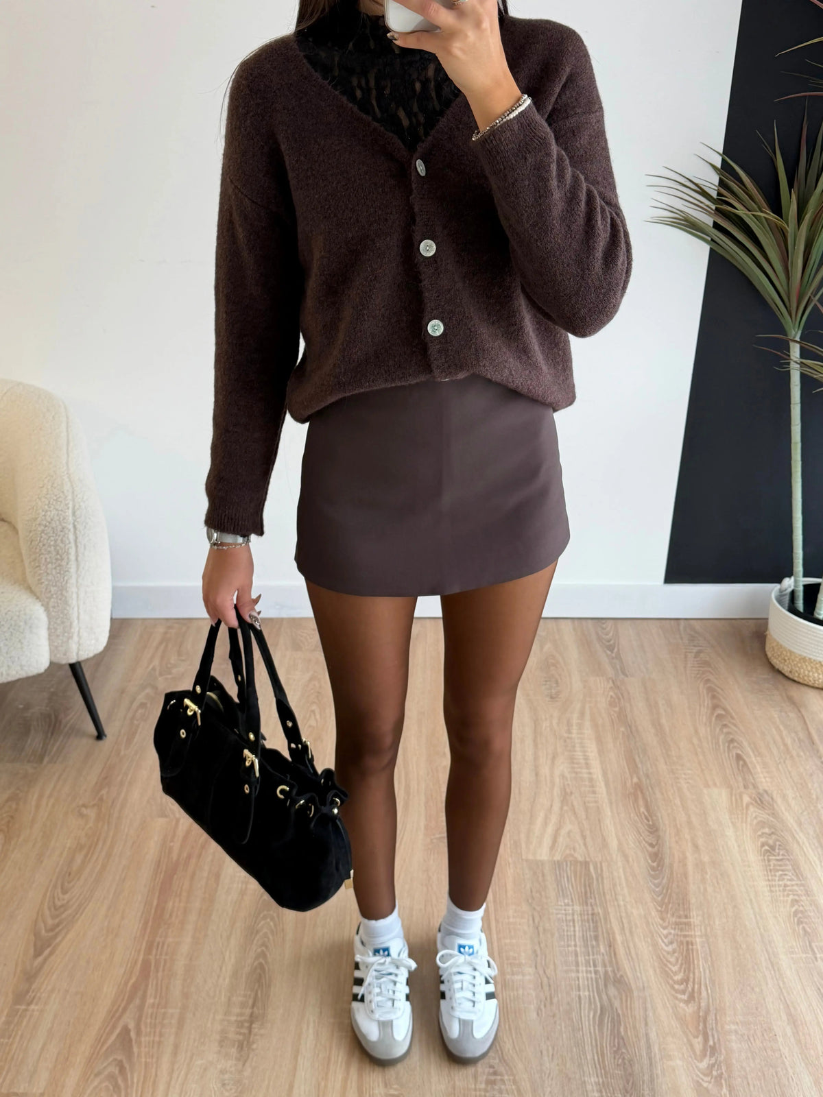 Jupe short chocolat