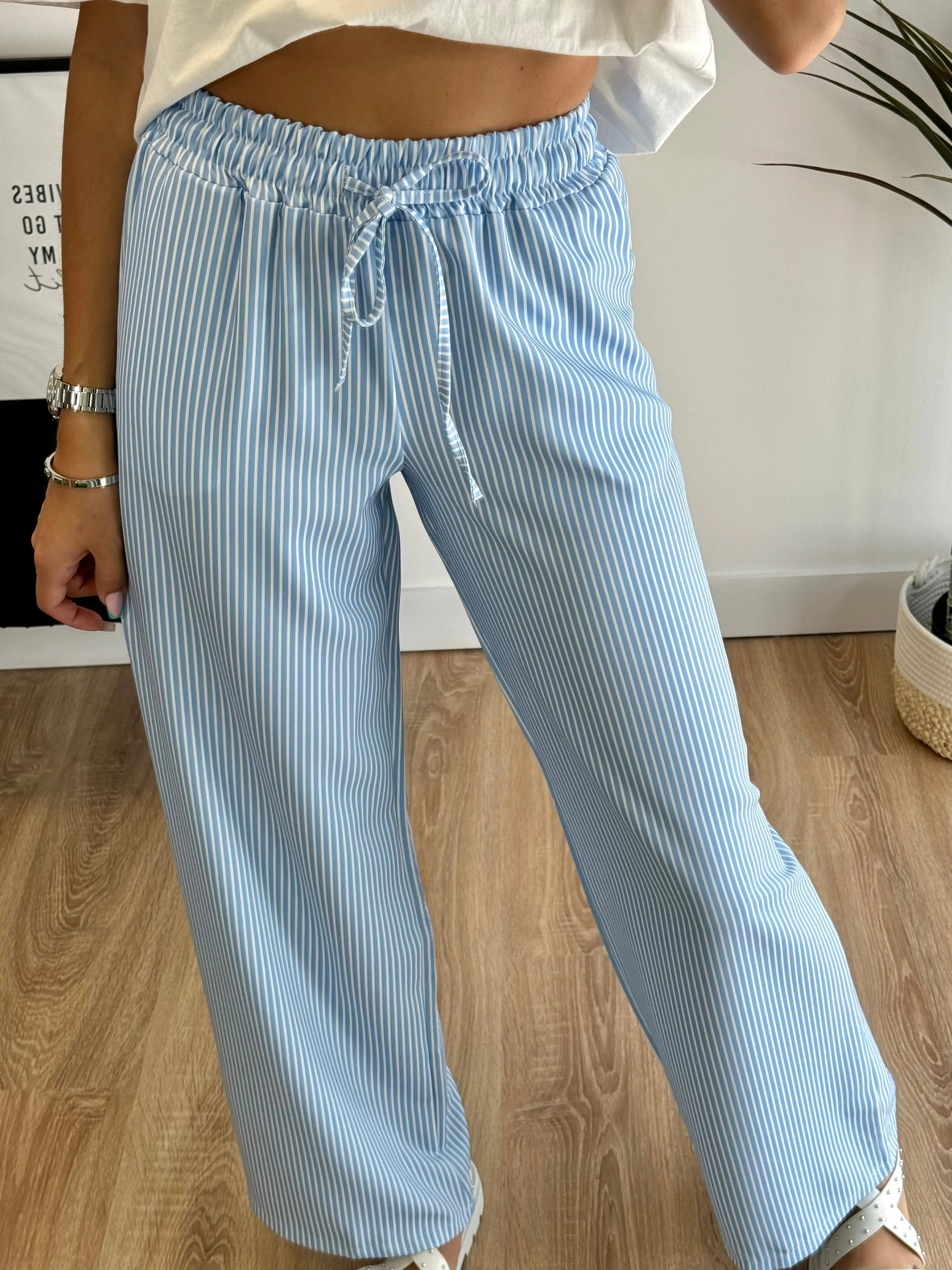 Pantalon à rayures bleu DS.Sélection