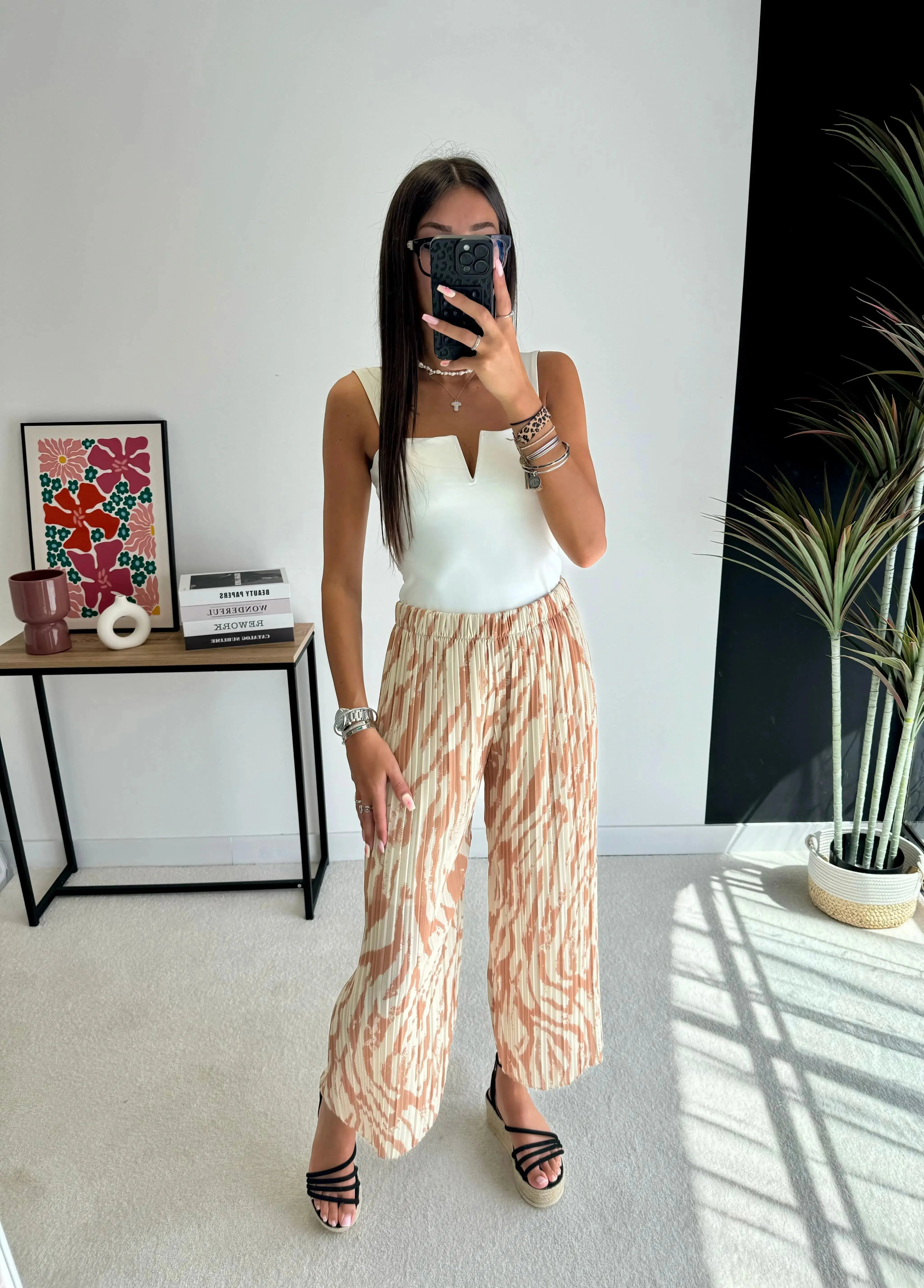 Pantalon plissé beige DS.Sélection