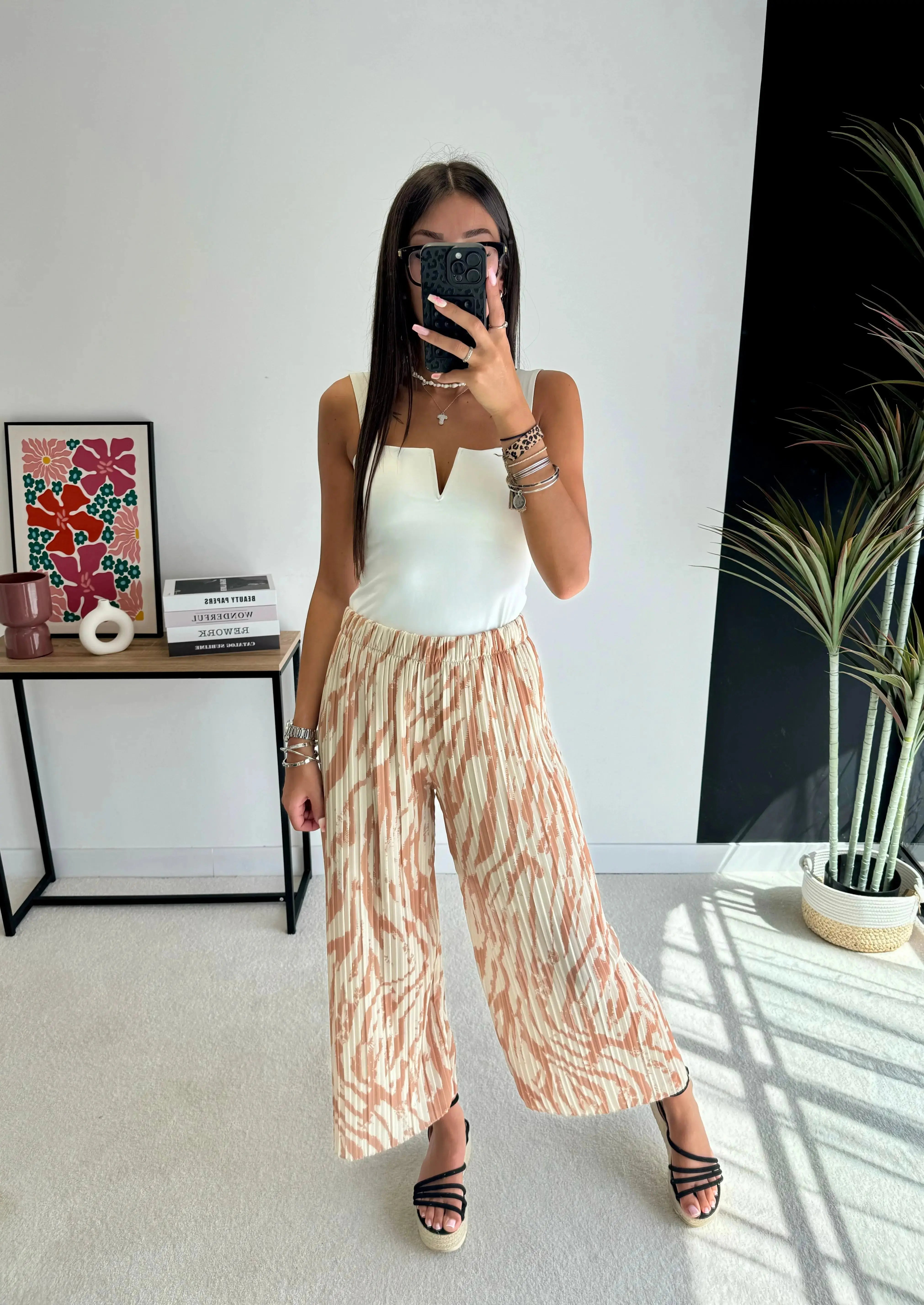 Pantalon plissé beige DS.Sélection