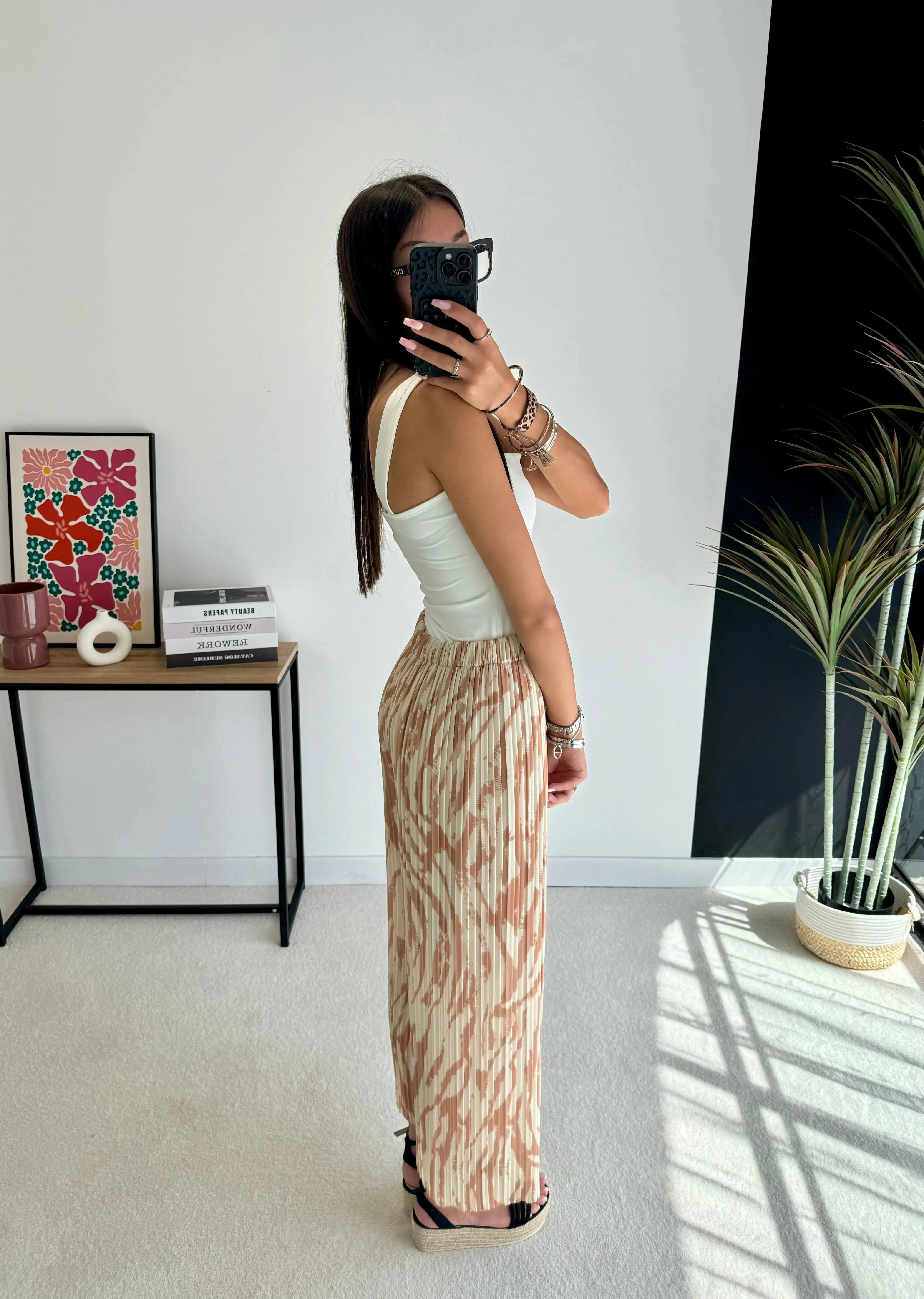 Pantalon plissé beige DS.Sélection
