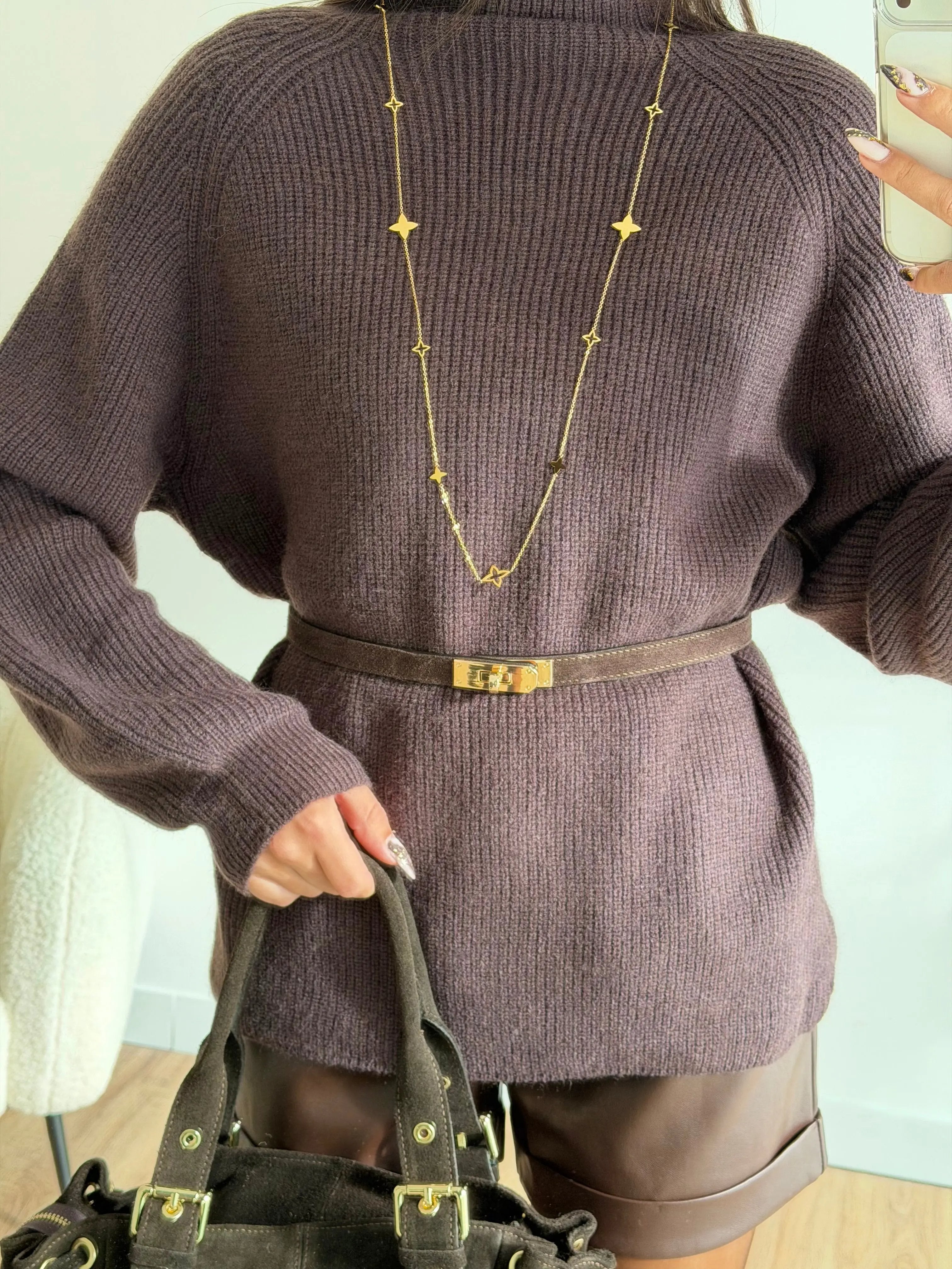 Pull tressé marron DS.Sélection