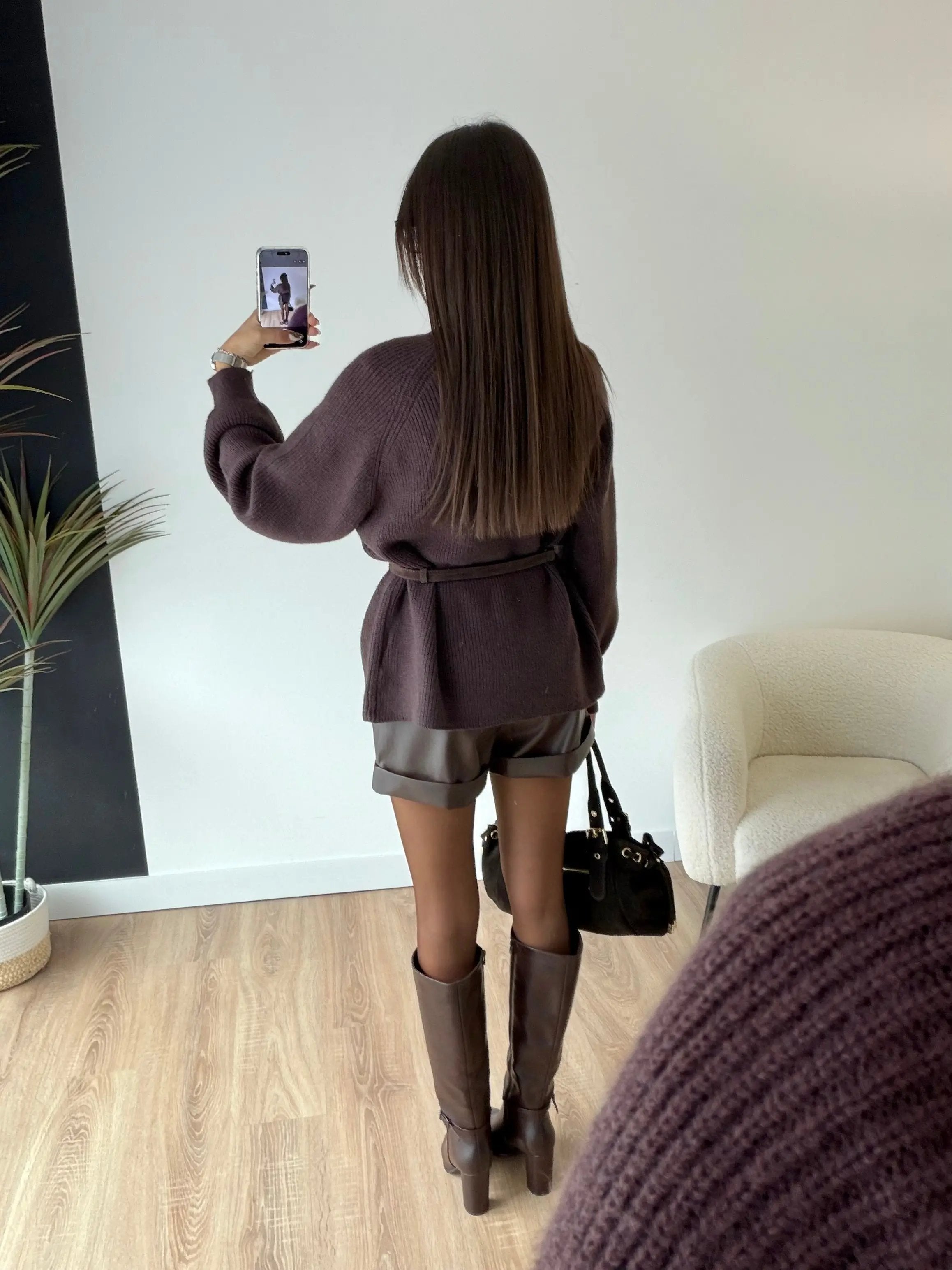 Pull tressé marron DS.Sélection