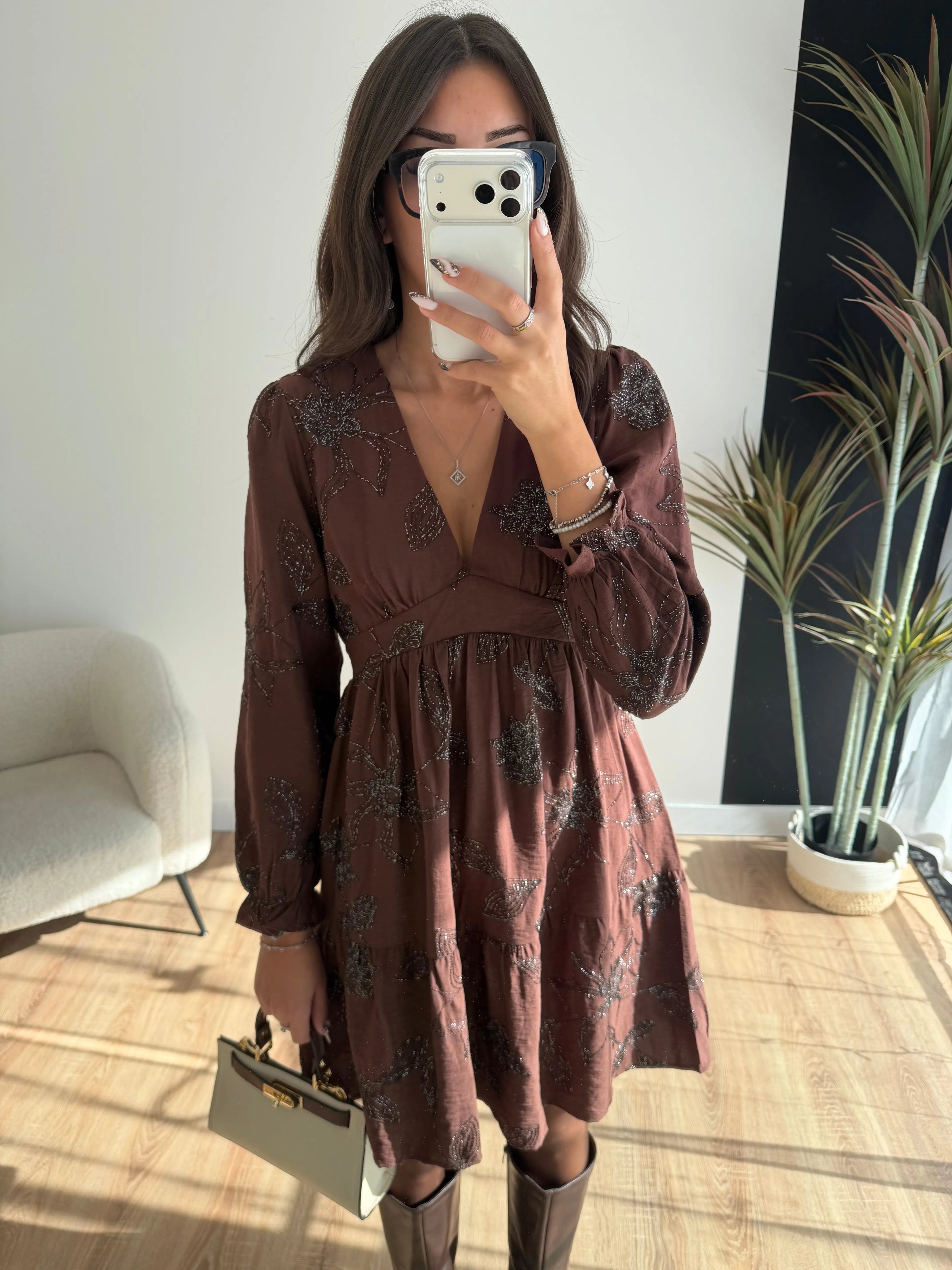 Robe à fleur brodé DS.Sélection