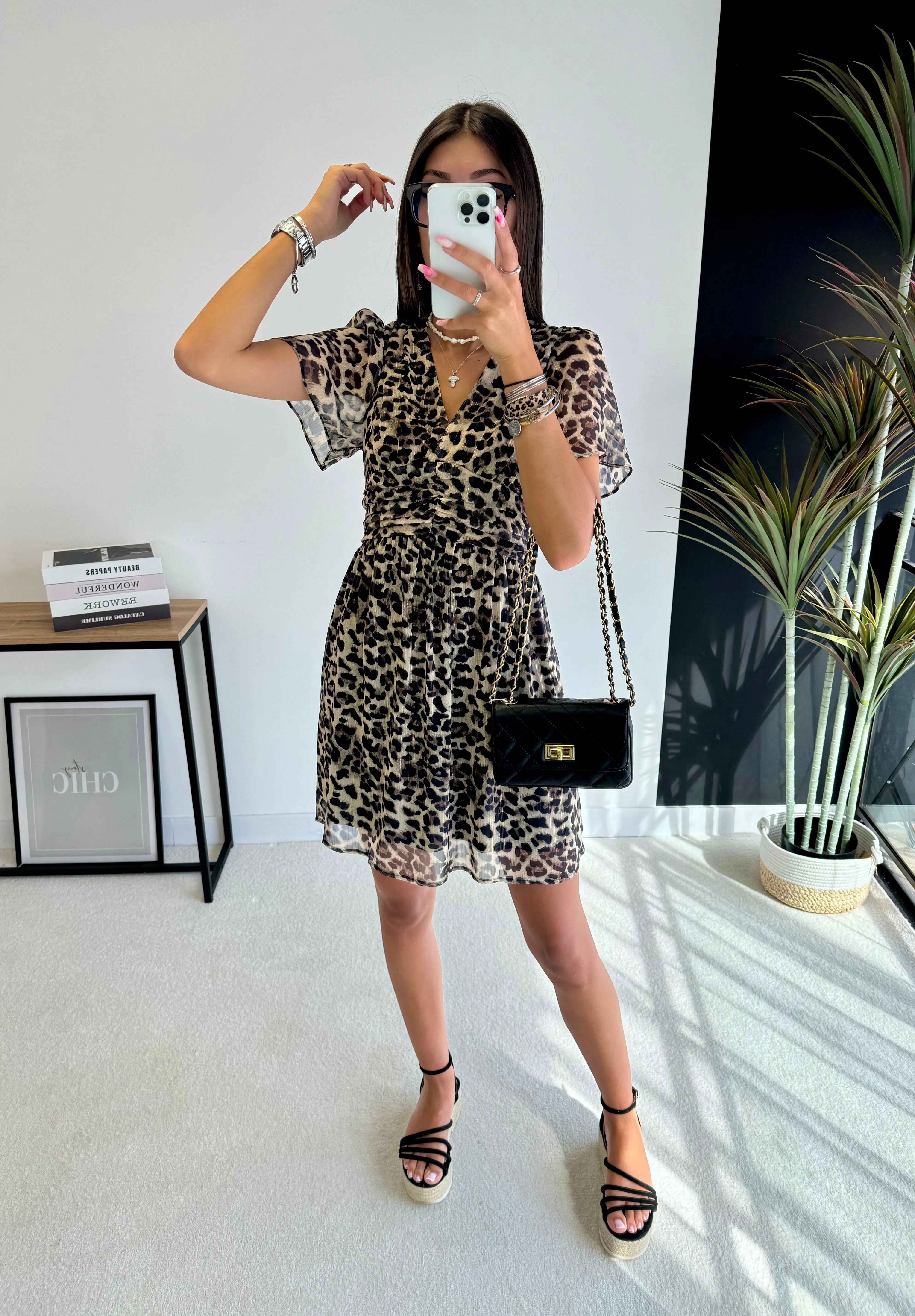 Robe courte léopard DS.Sélection